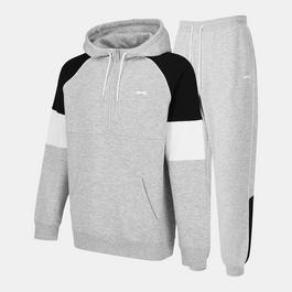 Slazenger Fleece quarter Zip Tracksuit Mens