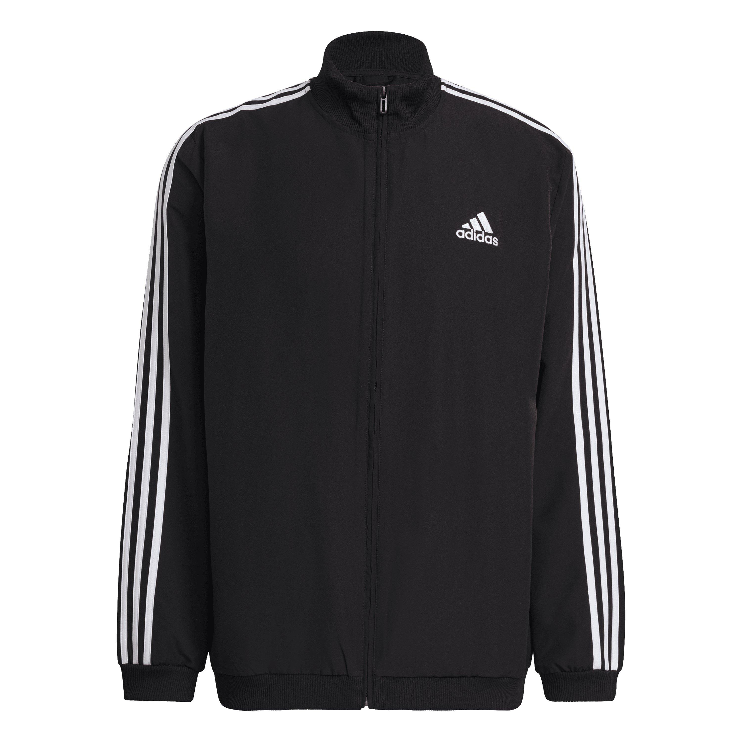 Crno/Bijelo - adidas - AEROREADY Essentials Regular-Fit 3-Stripes Track Suit Mens - 2