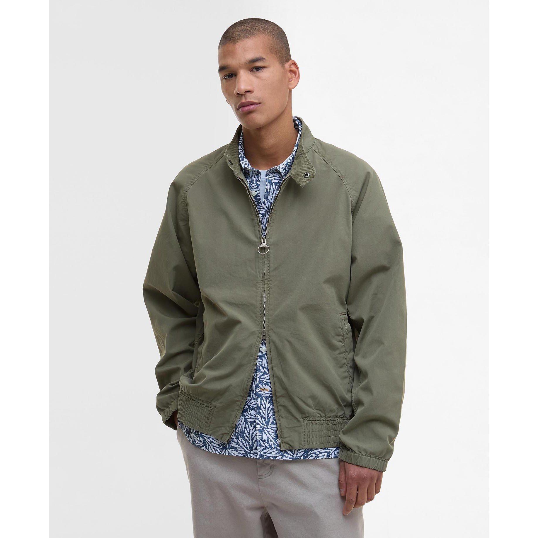 Light Moss - Barbour - Men's Royston Cotton Zip Harrington Jacket - 2