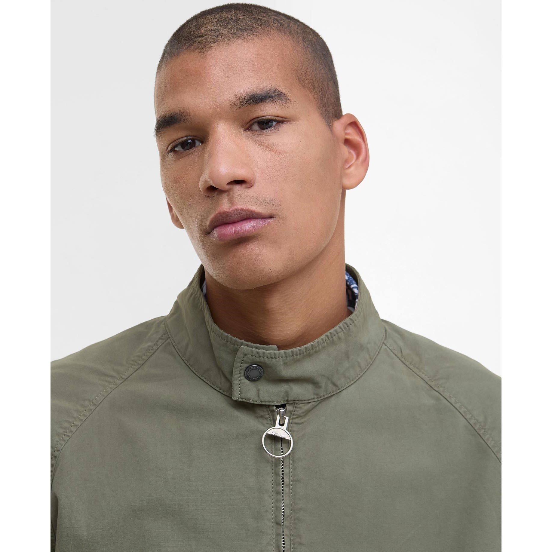 Light Moss - Barbour - Men's Royston Cotton Zip Harrington Jacket - 4