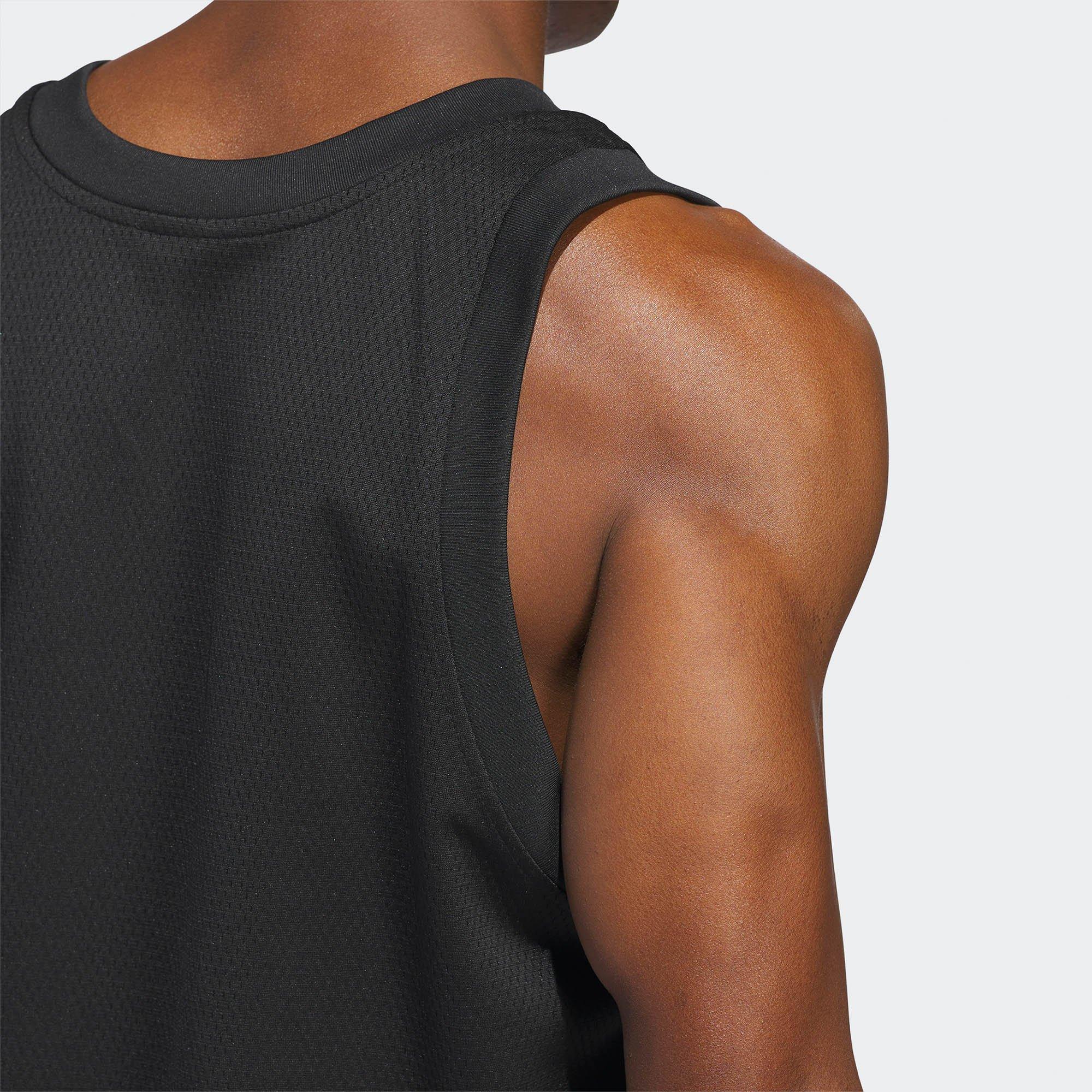 Black/White - adidas - Basketball Legends Mens Performance Tank Top - 4