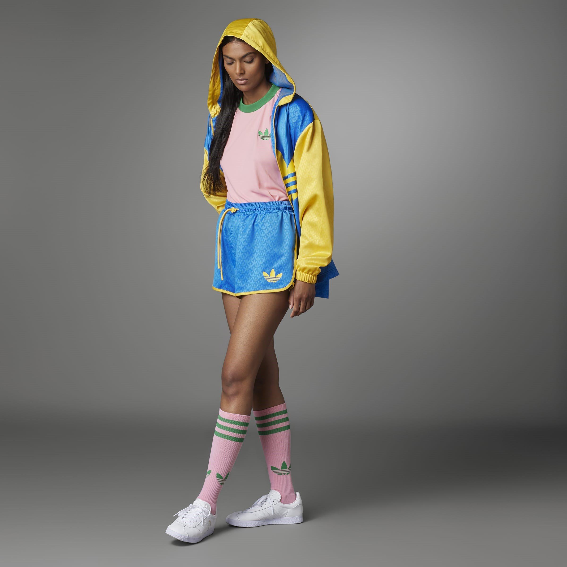 Blu - adidas Originals - 70s Colourblock Hooded Long Sleeve Full Zip Windbreaker - 12