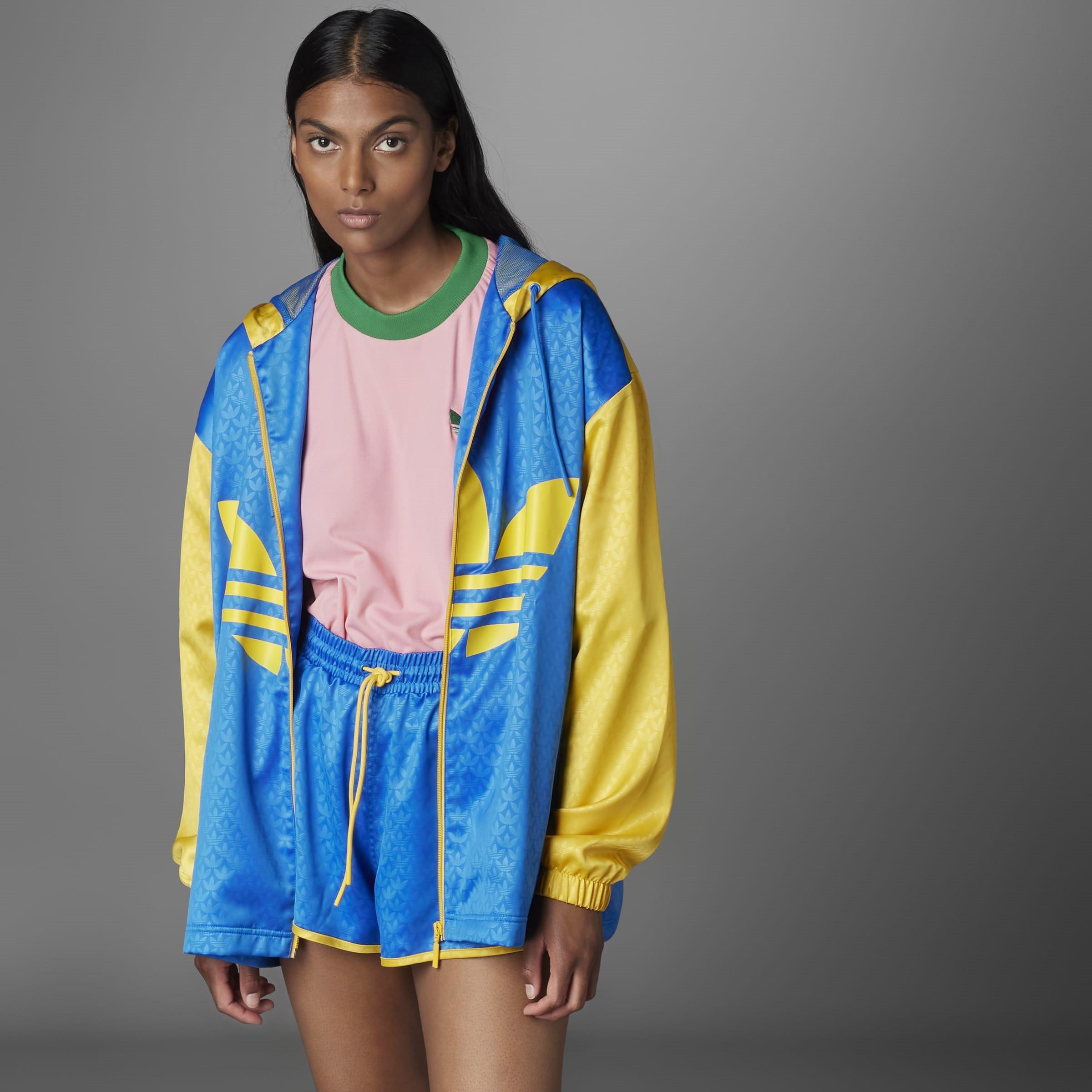Blu - adidas Originals - 70s Colourblock Hooded Long Sleeve Full Zip Windbreaker - 15