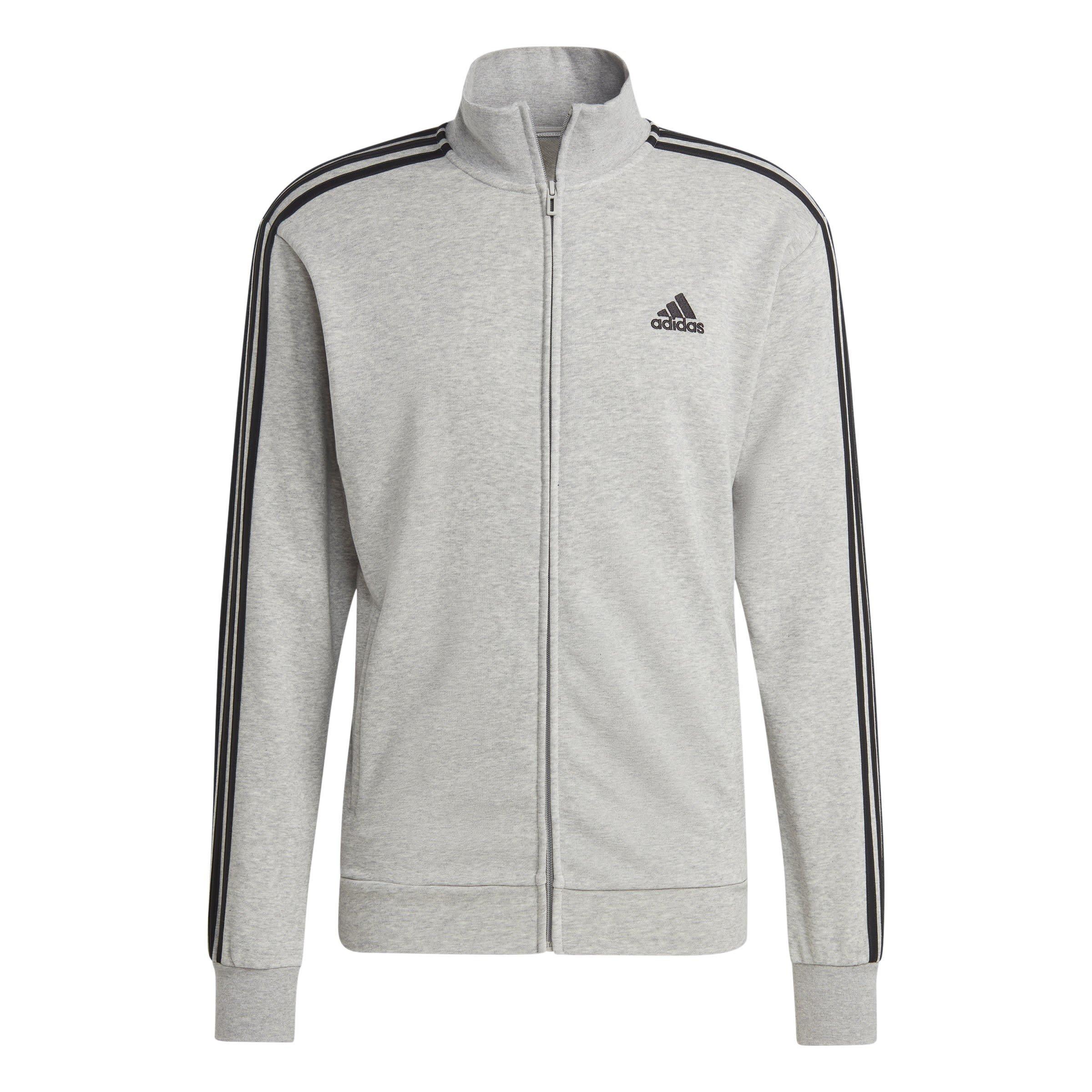 Grigio Medio - adidas - Basic 3-Stripes French Terry Tracksuit Mens - 2