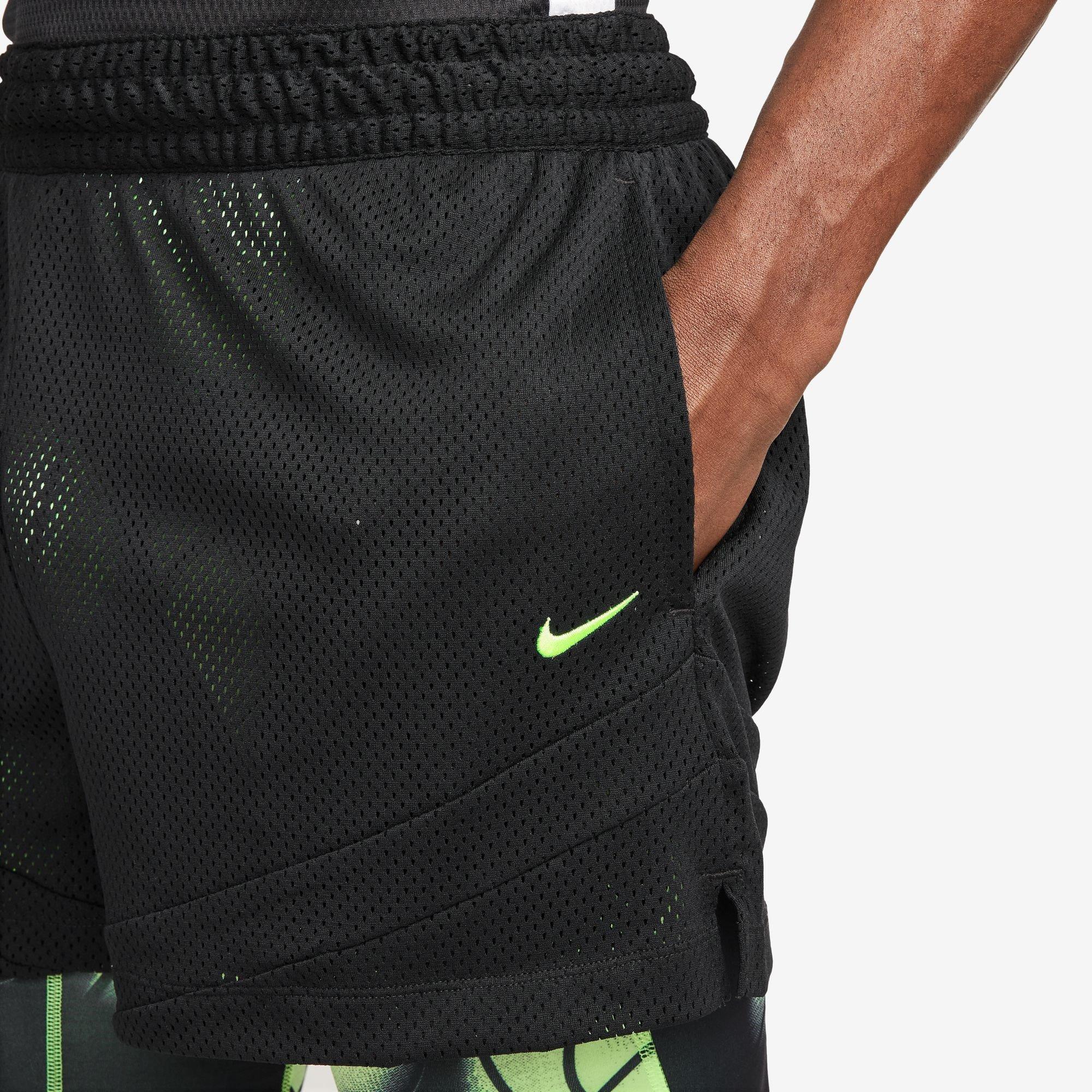 Schwarz/Limette - Nike - Icon Signature Ja Morant Men's Dri-FIT 2-in-1 4 Basketball Shorts - 5