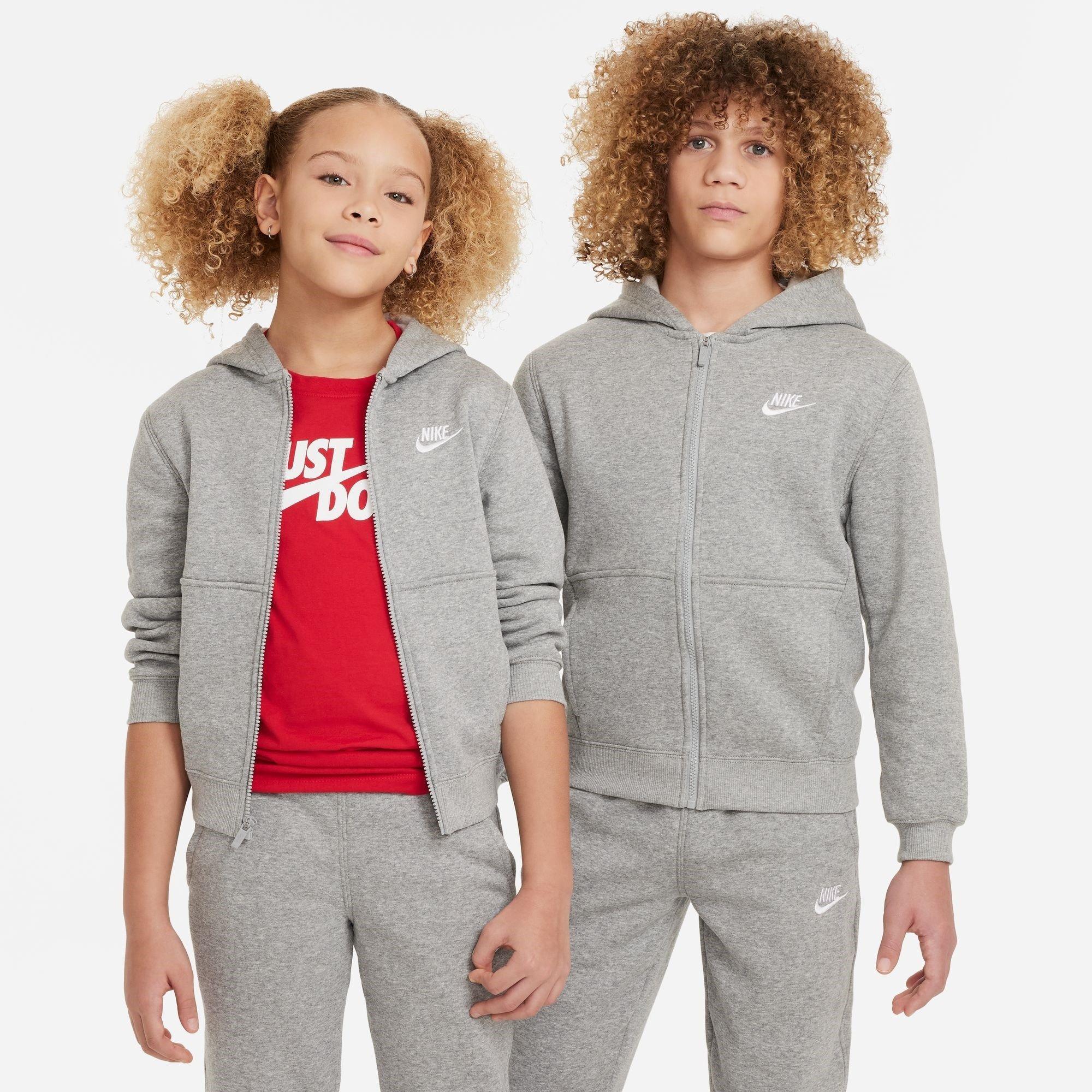 Grey/White - Nike - Fleece Tracksuit Junior Boys - 3