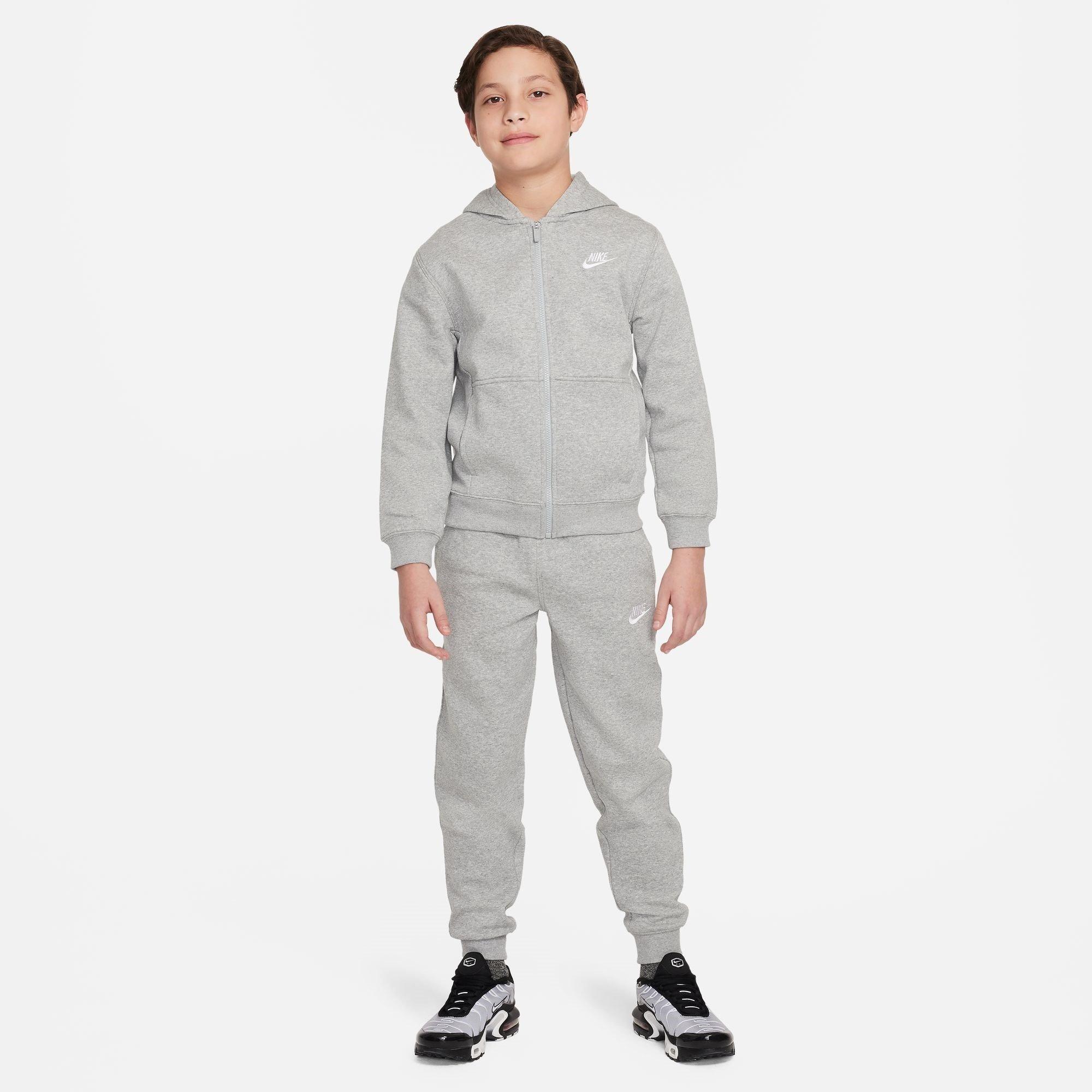 Grey/White - Nike - Fleece Tracksuit Junior Boys - 5