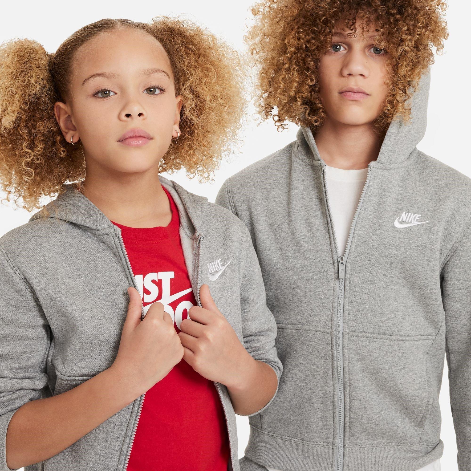 Grey/White - Nike - Fleece Tracksuit Junior Boys - 8