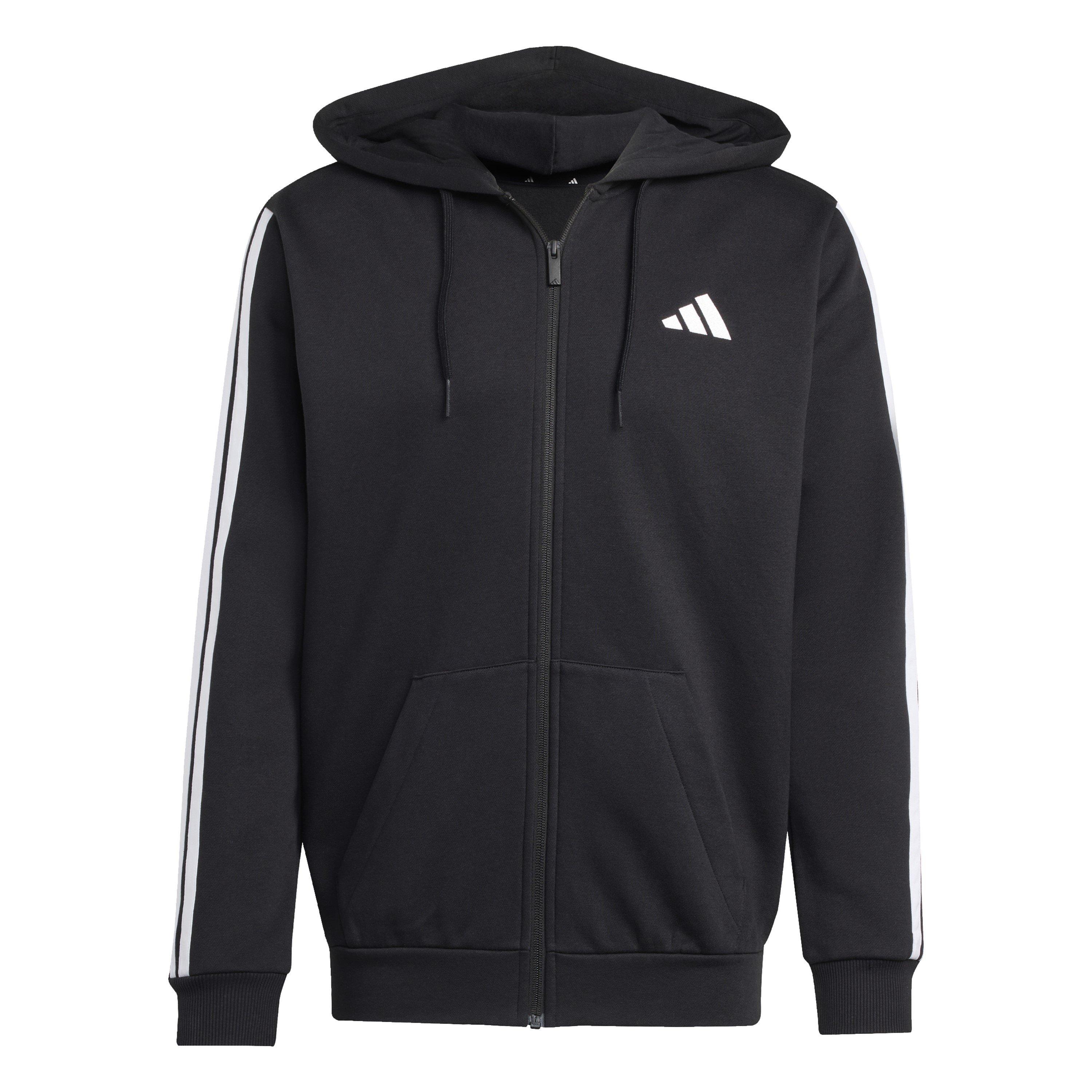 Preto/Cinza - adidas - 3S Fleece Tracksuit Mens - 4