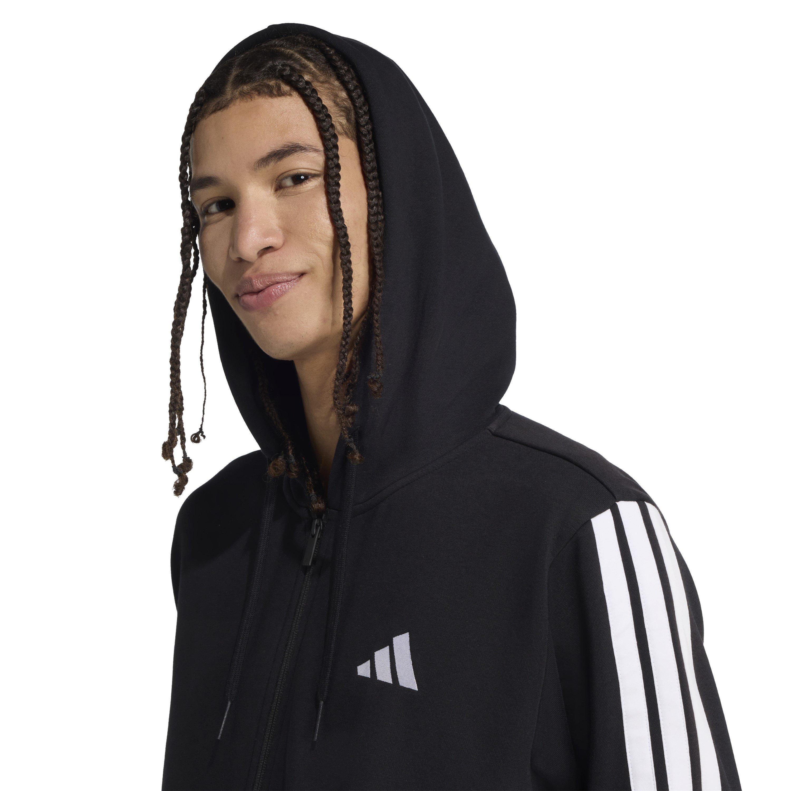 Preto/Cinza - adidas - 3S Fleece Tracksuit Mens - 6