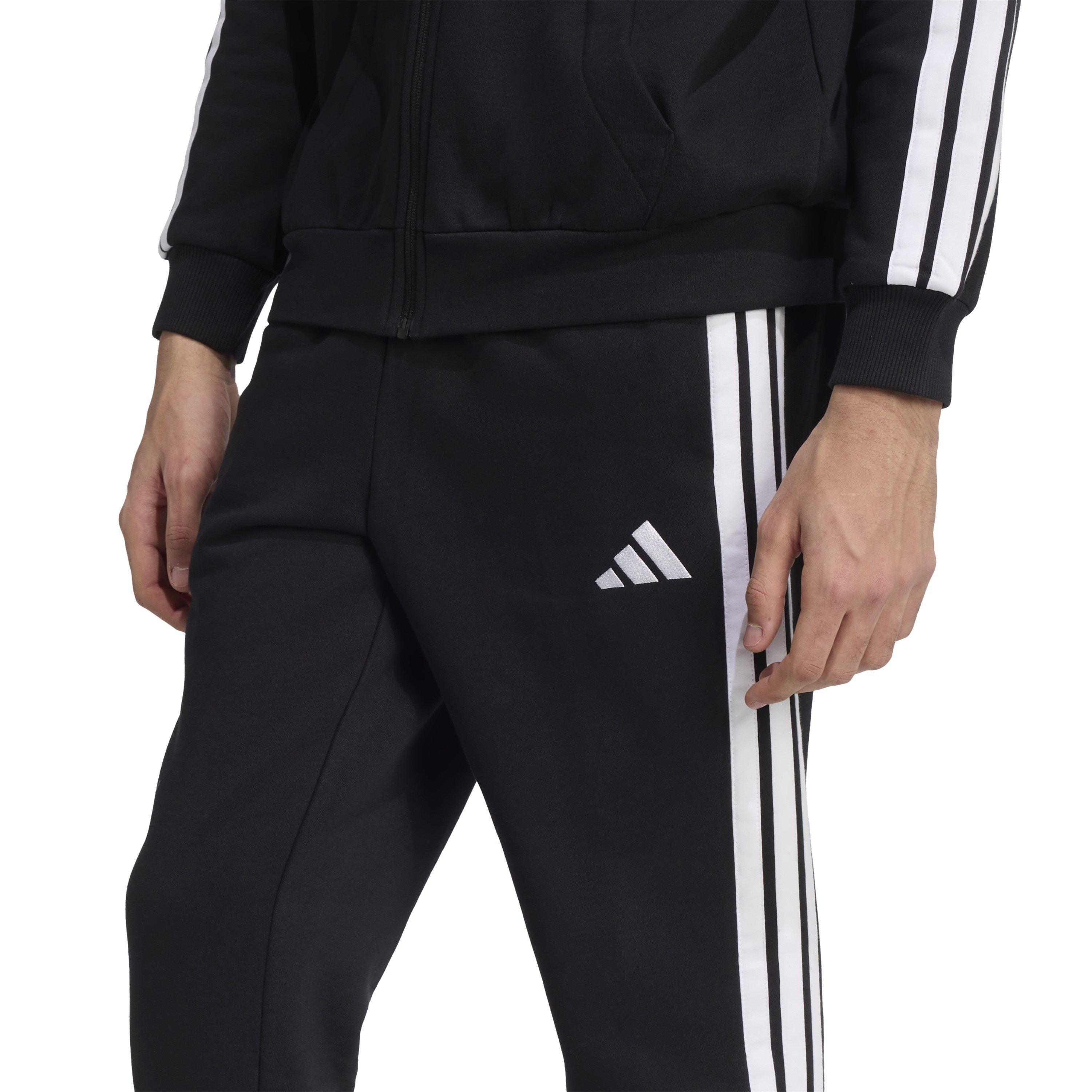 Preto/Cinza - adidas - 3S Fleece Tracksuit Mens - 8