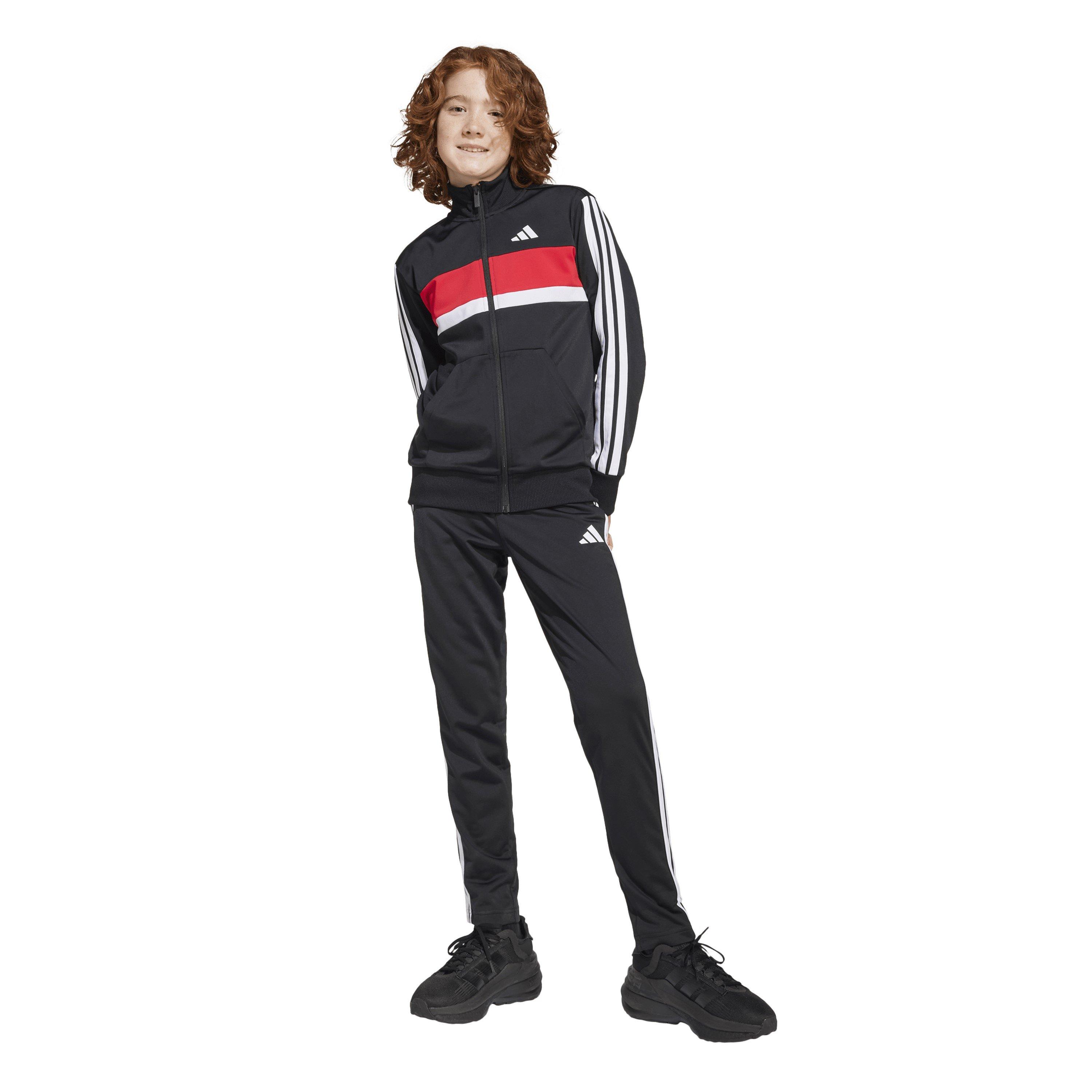 Nero/Rosso - adidas - 3s Essentials Tiberio Tracksuit - 4