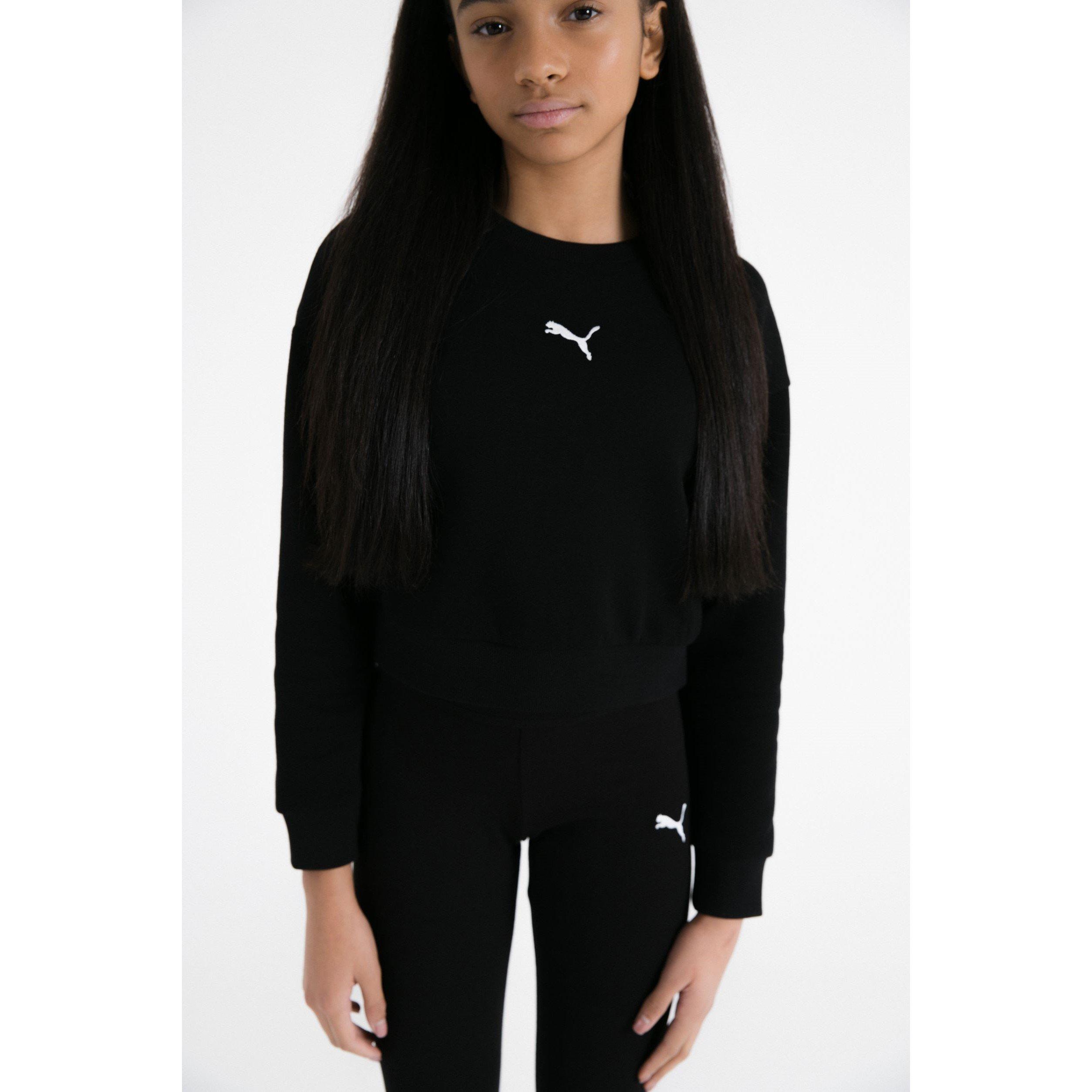 Black/White - Puma - Crew Sweater Leggings Set Junior Girls - 4