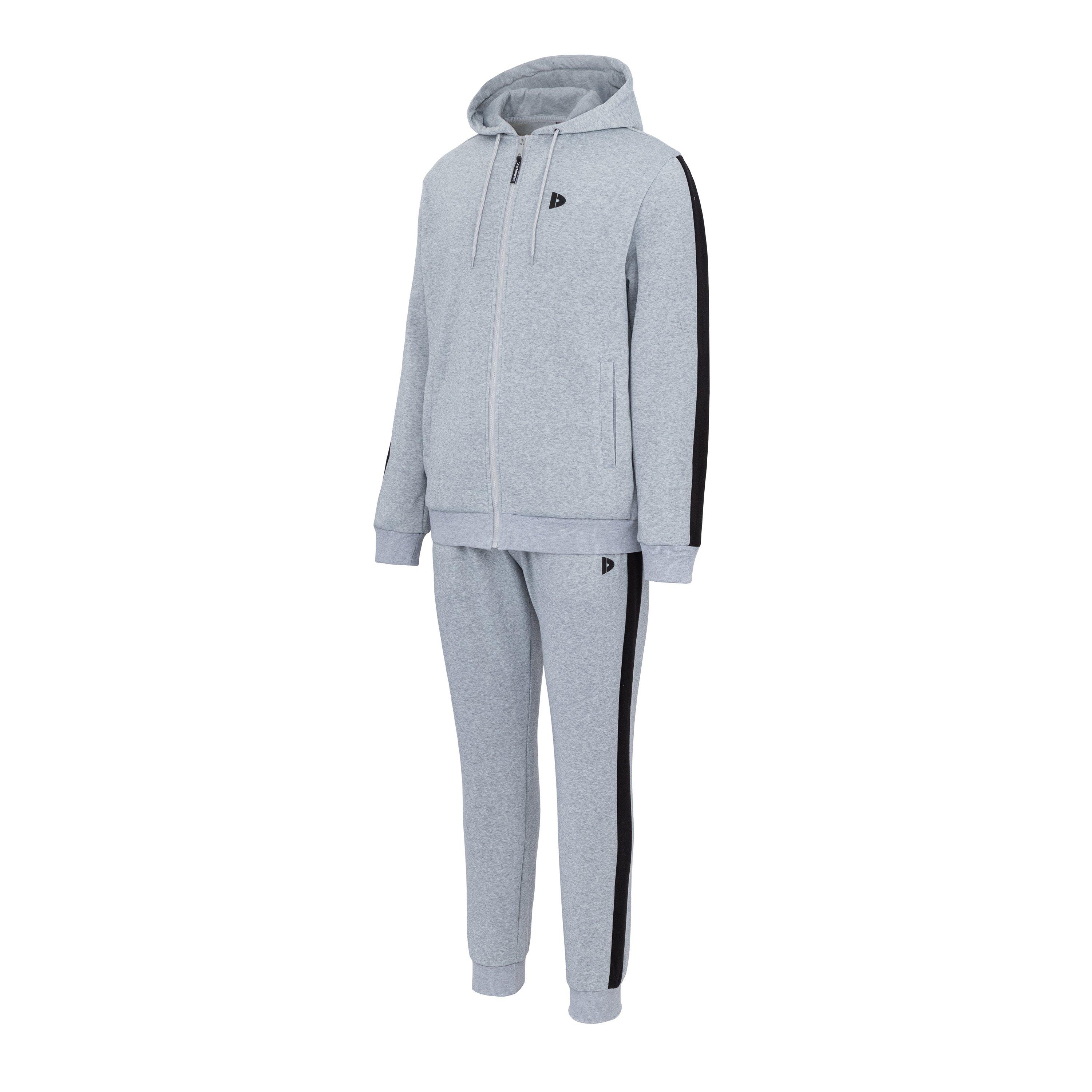 Gris/Noir - Donnay - Fleece Tracksuit Mens - 3