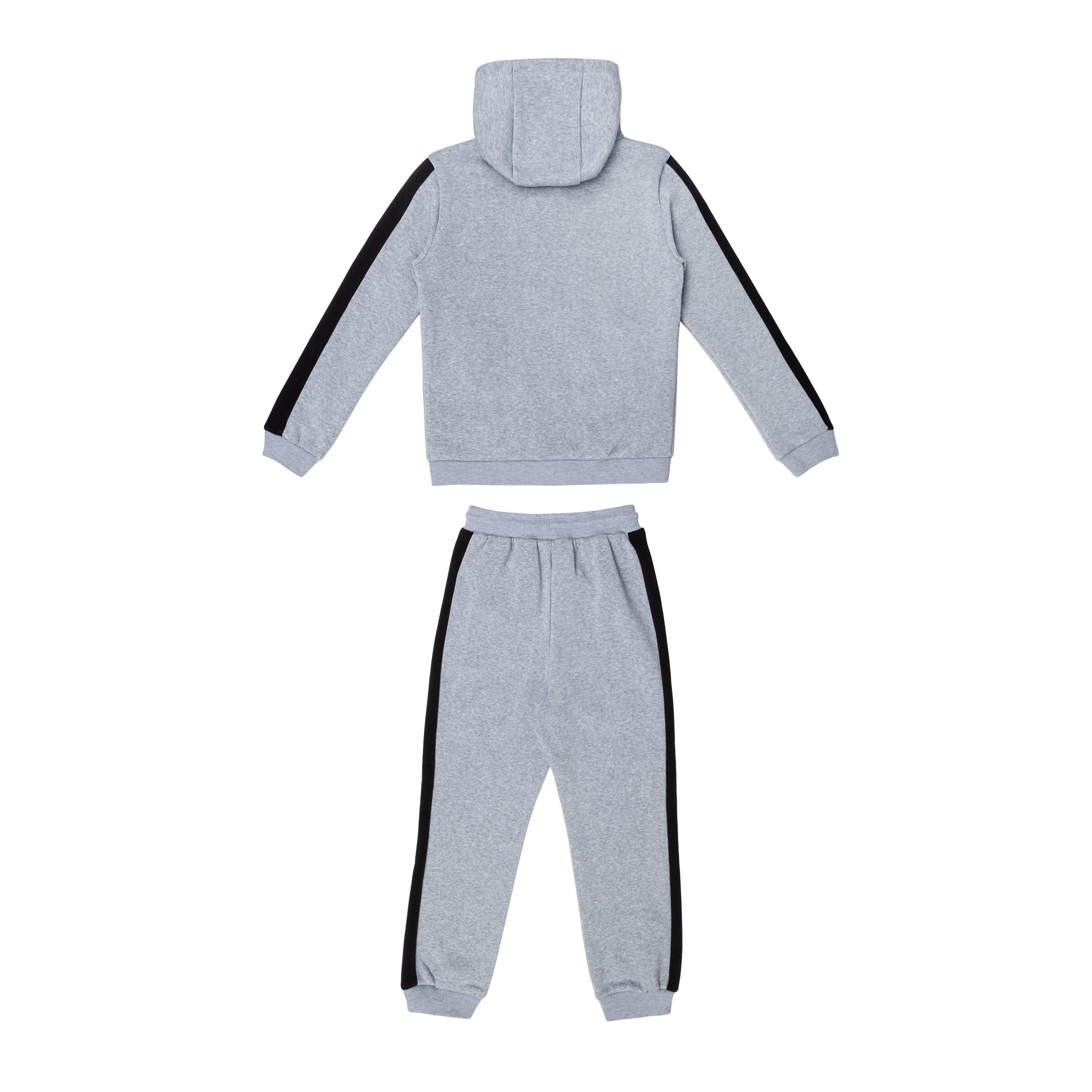Grey/Black - Donnay - Fleece Tracksuit Juniors - 2