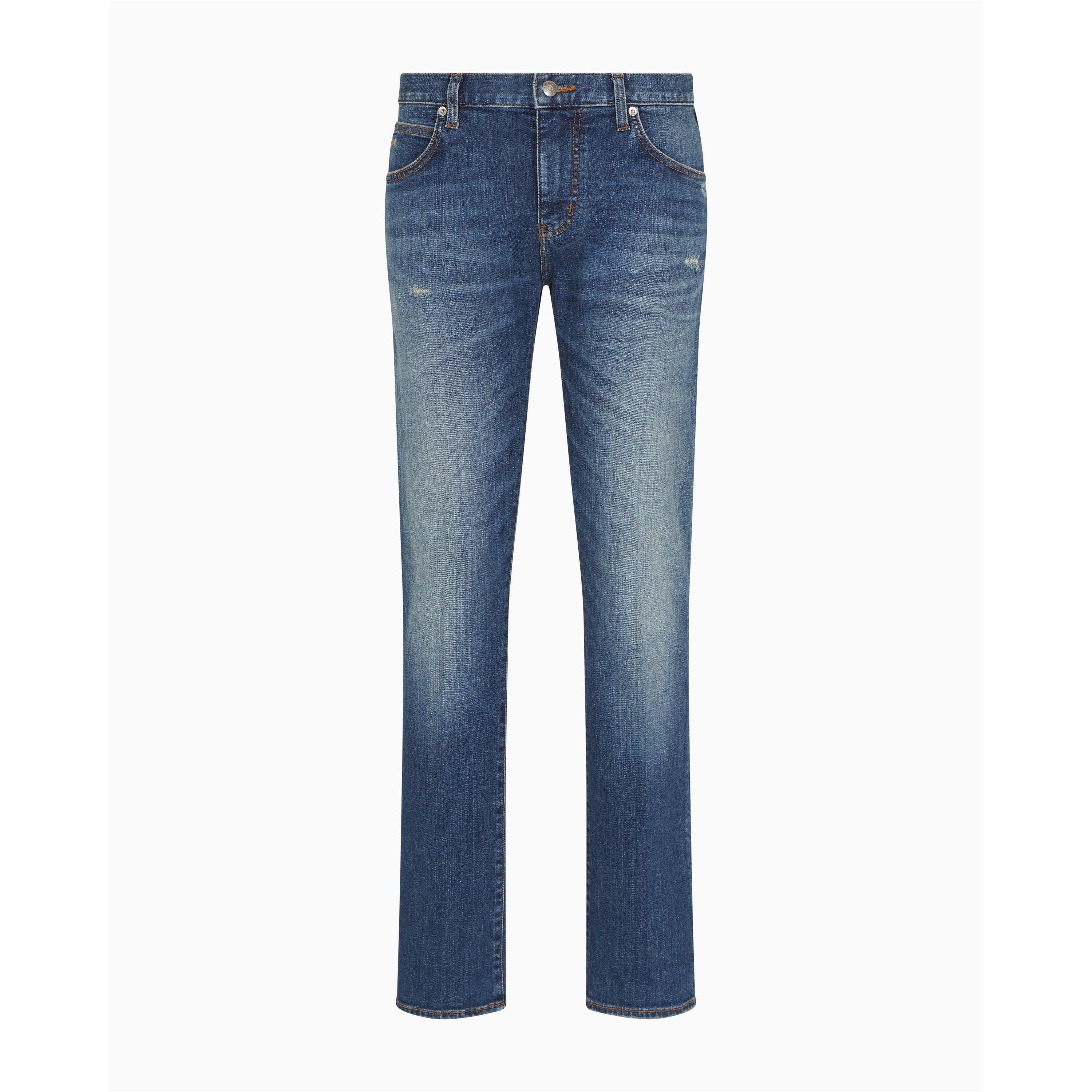 Emporio Armani Men's Tapered Jeans - Med Blue 0942 - 36W R