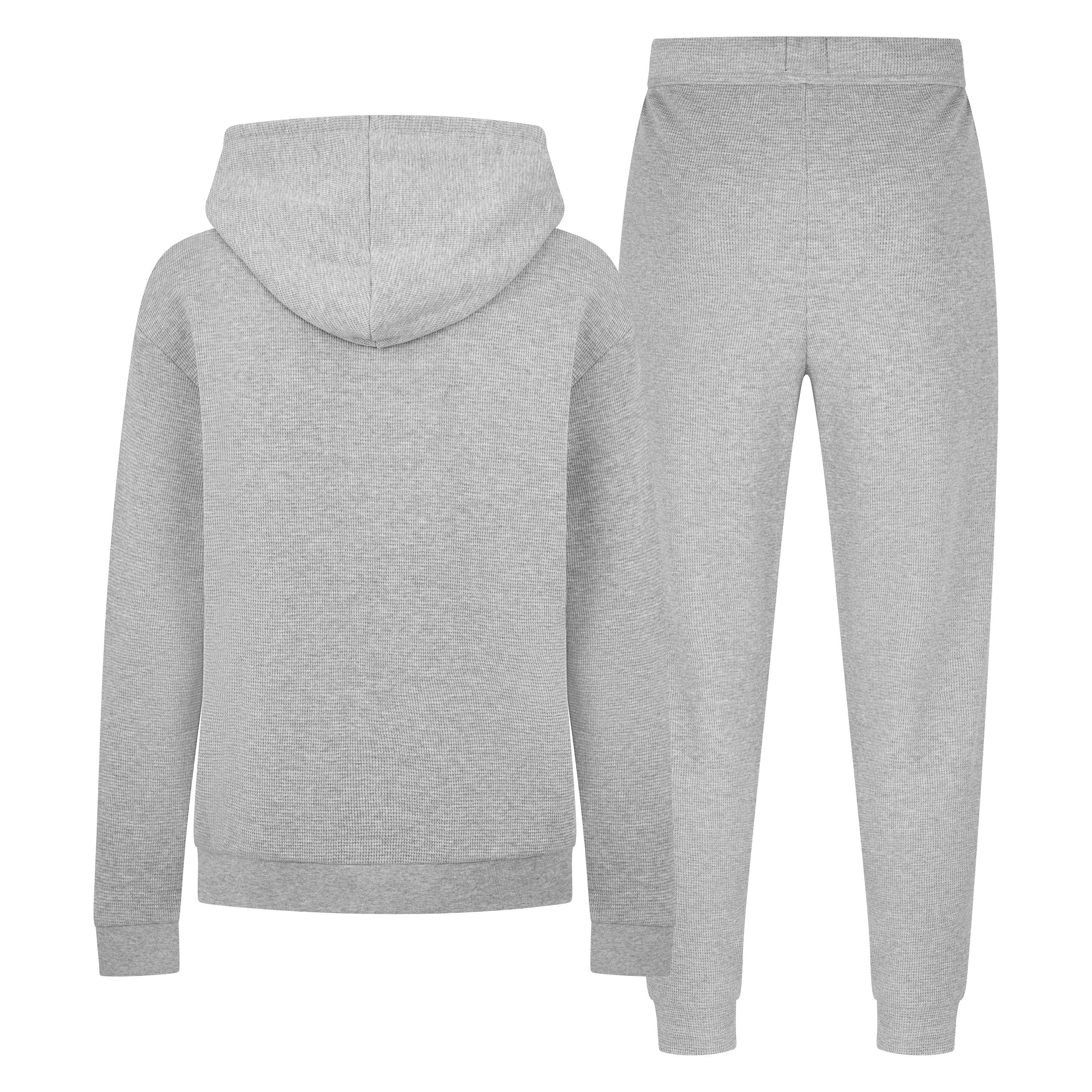 Grey 034 - Boss - Men's Waffle Cotton Tracksuit - 2