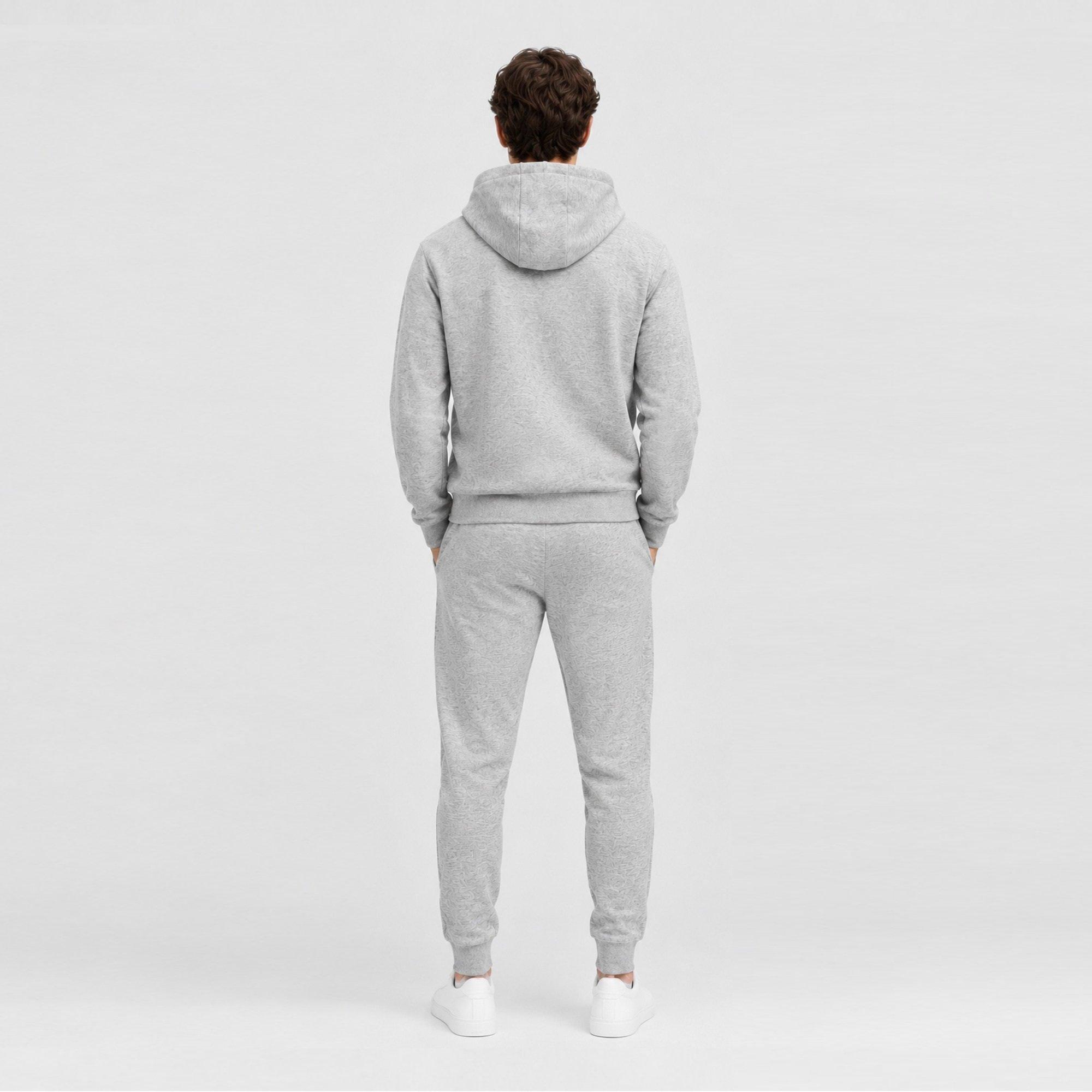 Grey 034 - Boss - Men's Waffle Cotton Tracksuit - 3