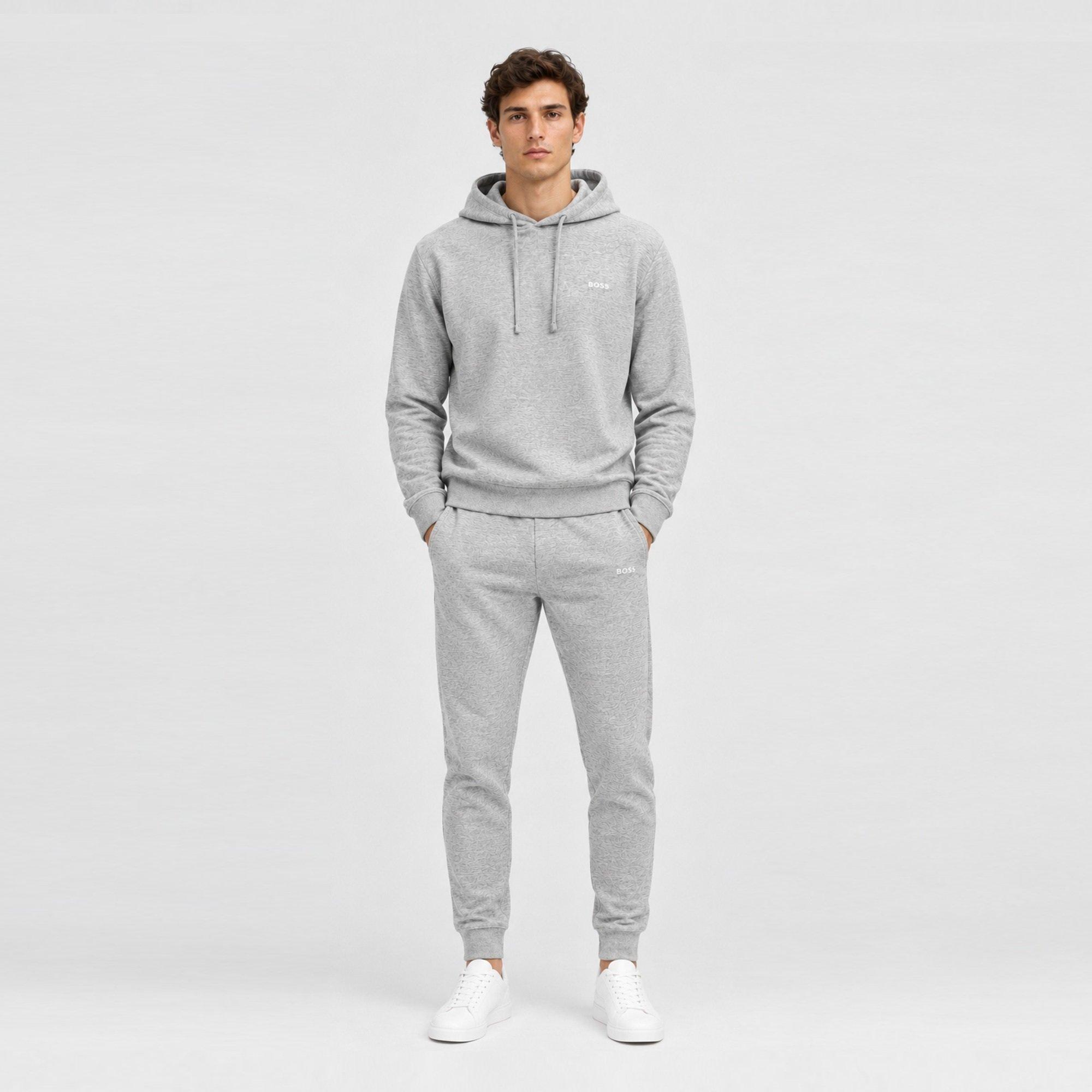 Grey 034 - Boss - Men's Waffle Cotton Tracksuit - 4