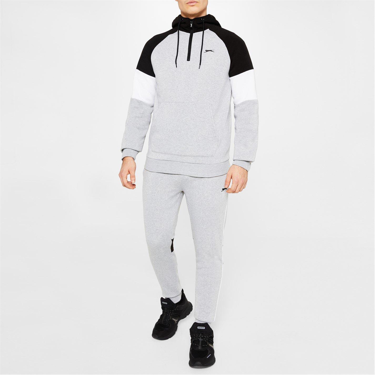 Grijs gemêleerd/Zwart - Slazenger - Quarter Zip Tracksuit Mens - 3