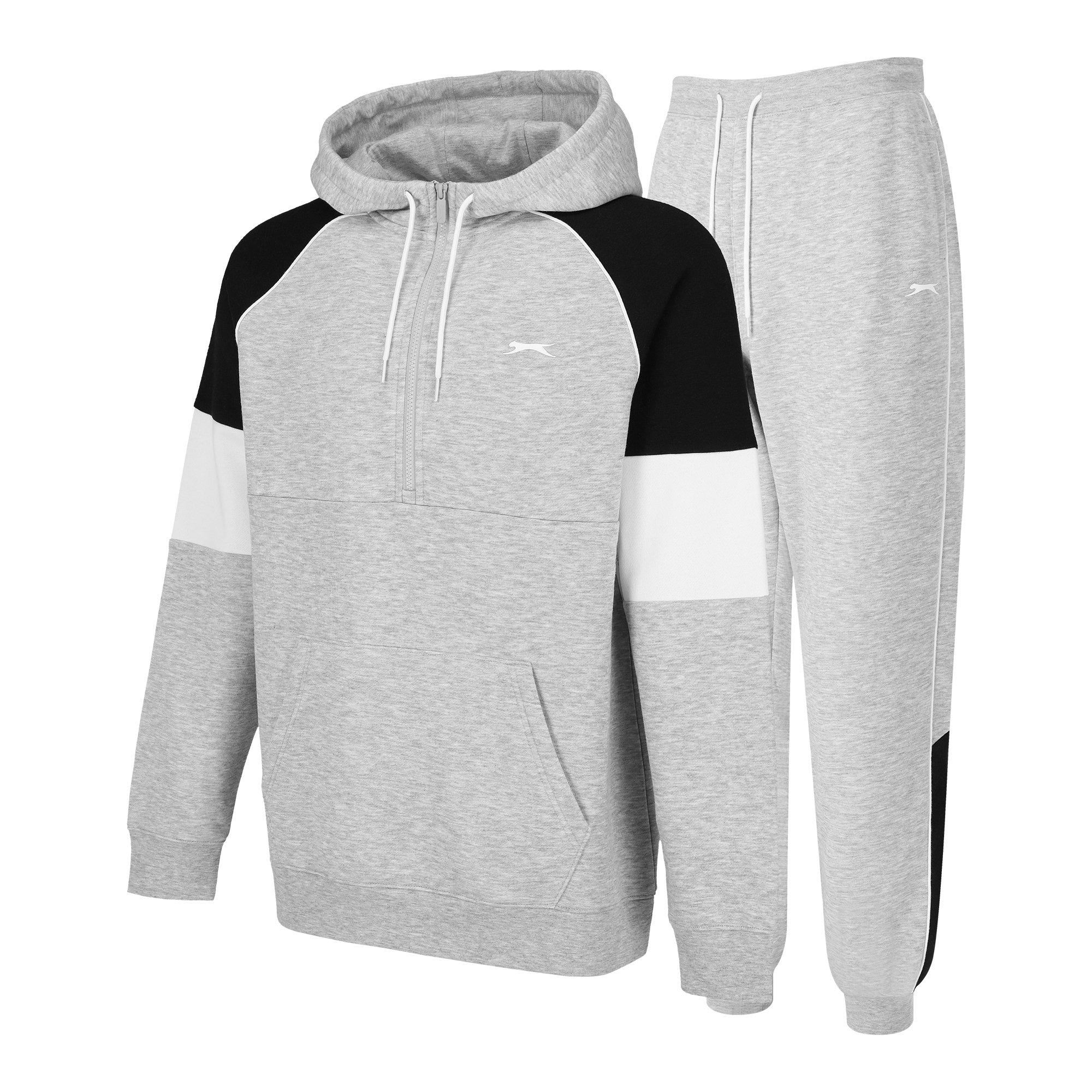Grijs gemêleerd/Zwart - Slazenger - Quarter Zip Tracksuit Mens - 5