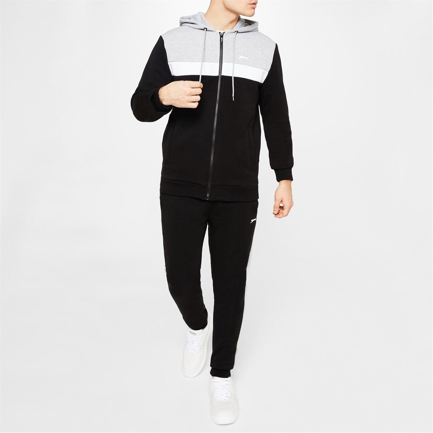 Schwarz/Grau - Slazenger - Full Zip Tracksuit Mens - 7