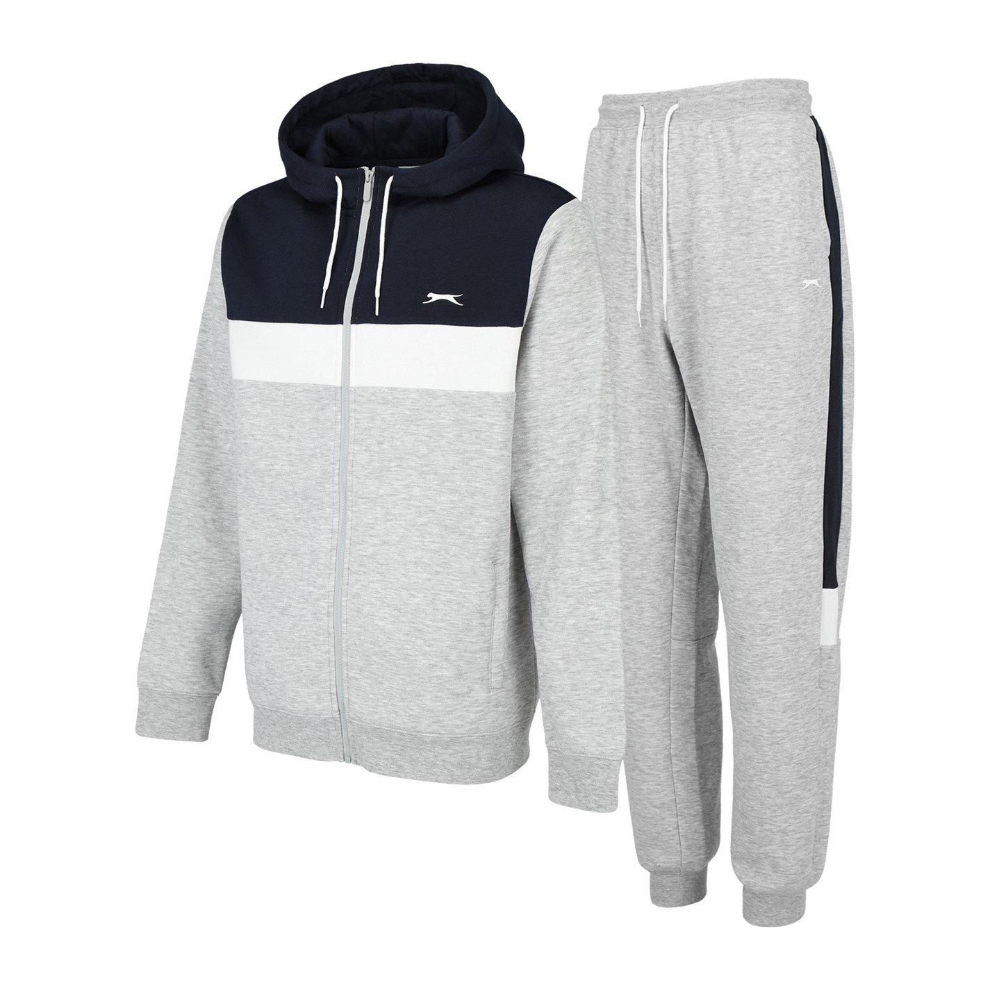 Grigio melange/Navy - Slazenger - Full Zip Tracksuit Mens - 1