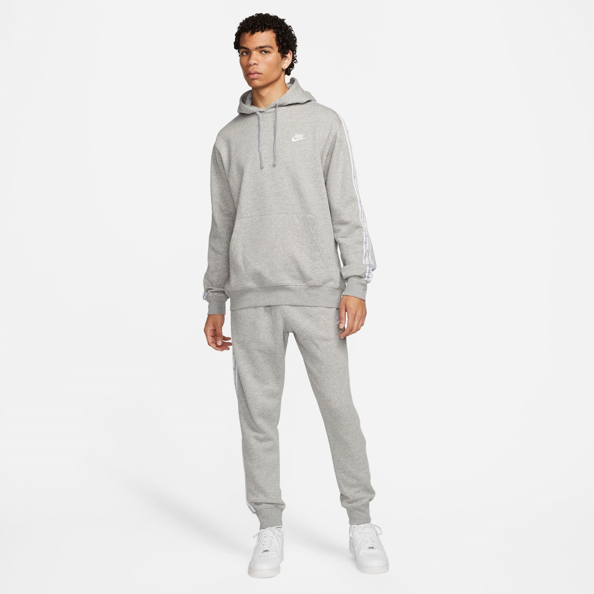 Nike Men's Club Fleece Graphic Hooded Tracksuit - Dk Grey/White - 3XL