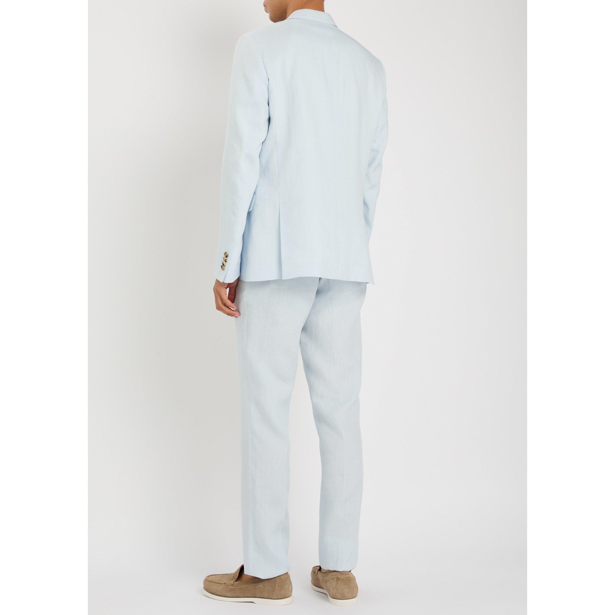 BLUE - Paul Smith - Men's PS Tailored 2 Button Linen Suit - 3