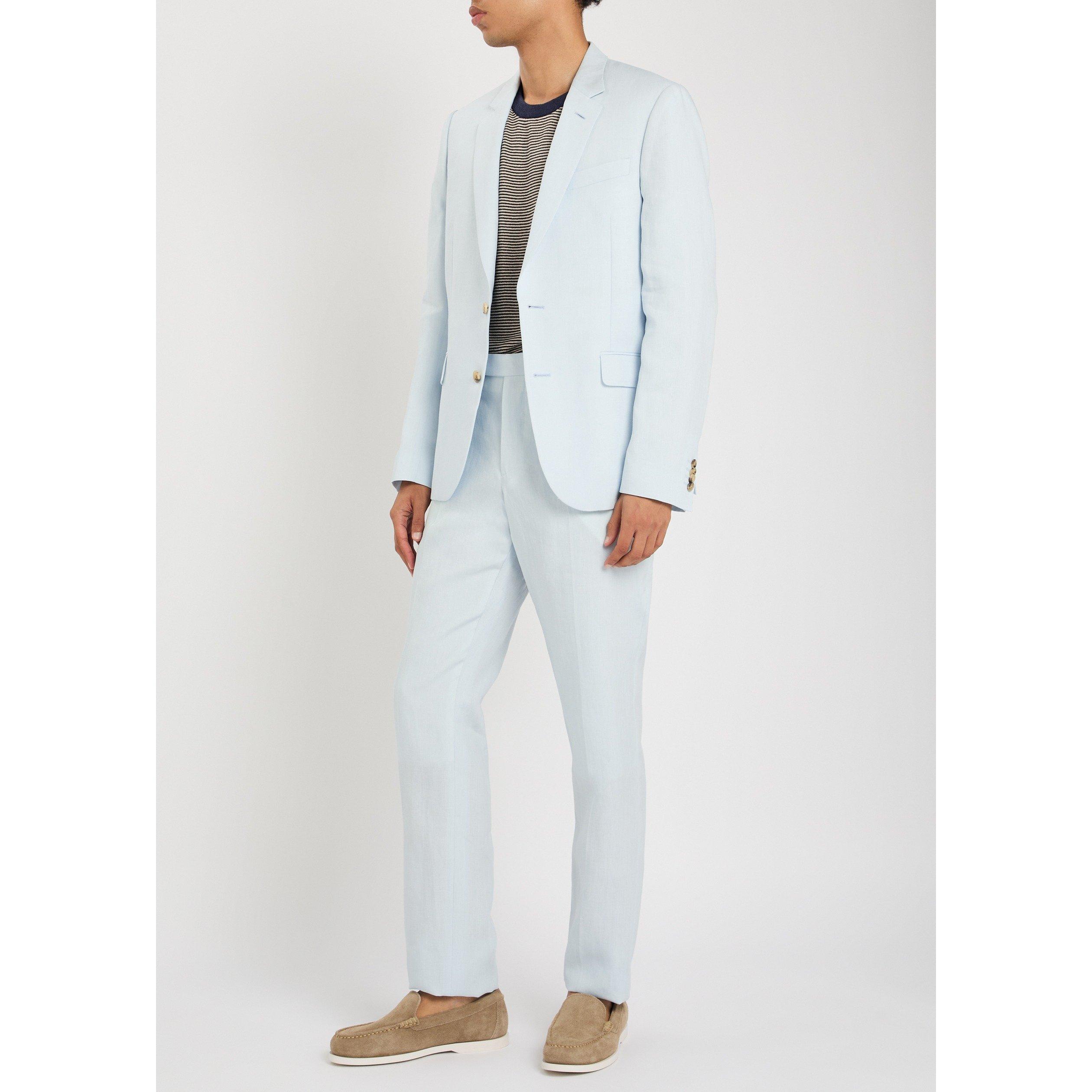 BLUE - Paul Smith - Men's PS Tailored 2 Button Linen Suit - 6