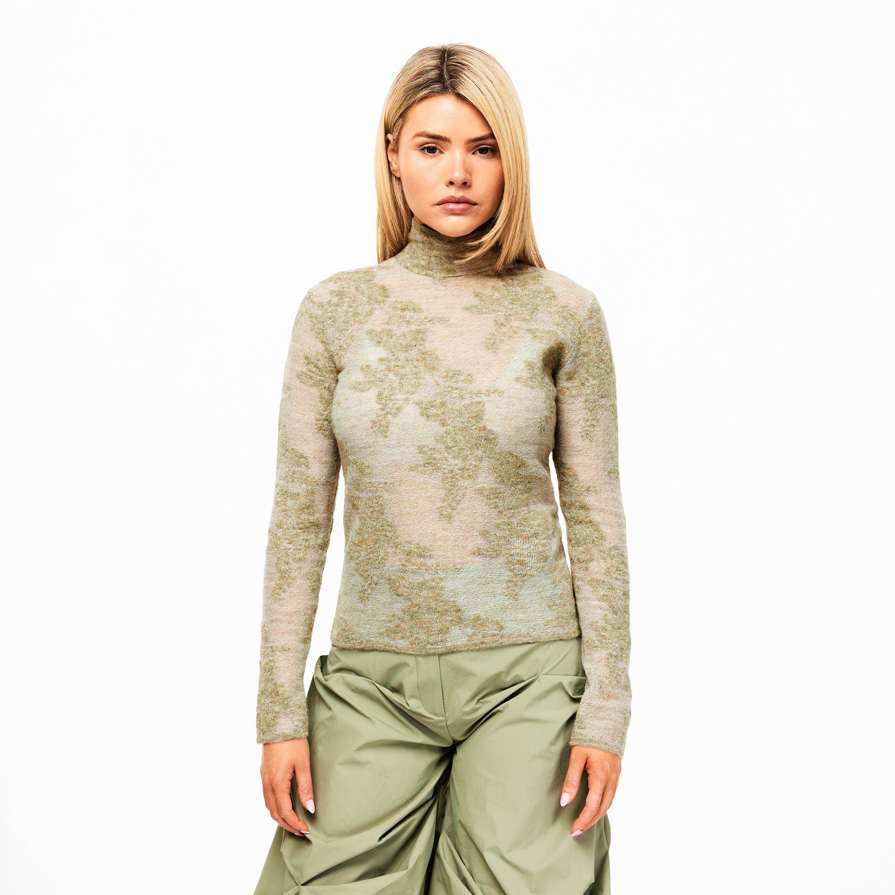 Olive Night - Ganni - Ganni Sheer Flwr Jac Ld62 - 3