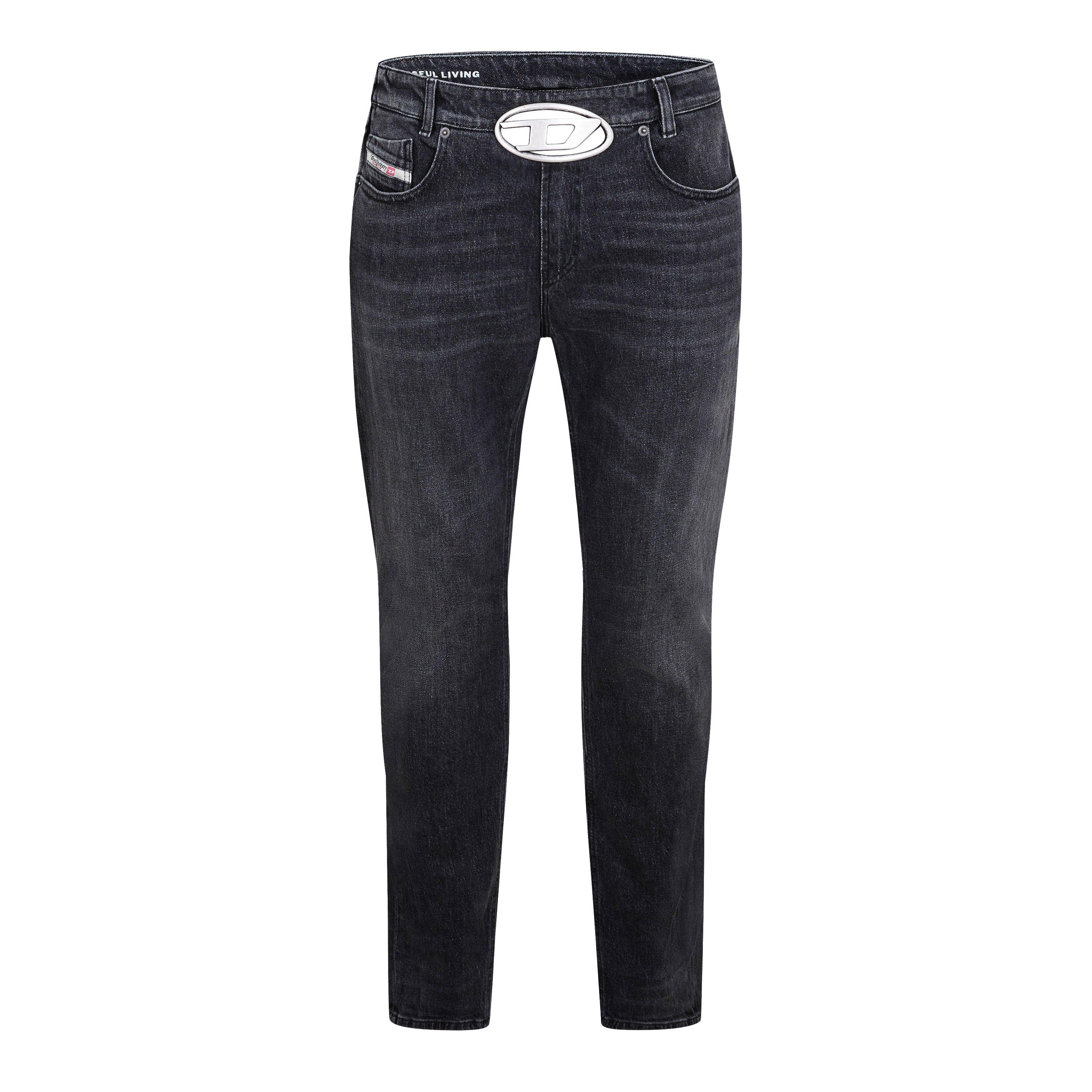Diesel Men's Straight Leg Jeans - Blk Gry Denim - 33W R