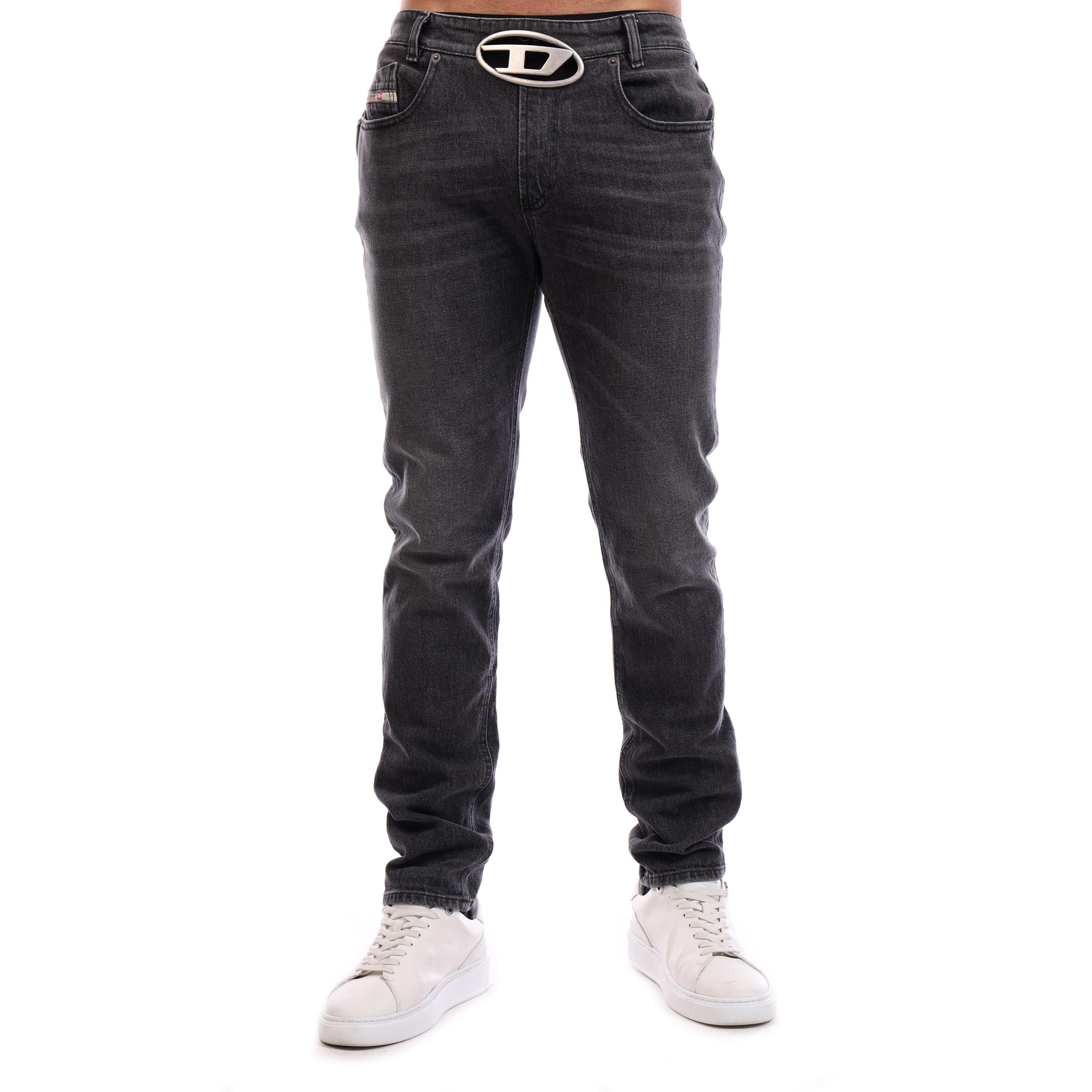 Blk Gry Denim - Diesel - Men's Straight Leg Jeans - 3