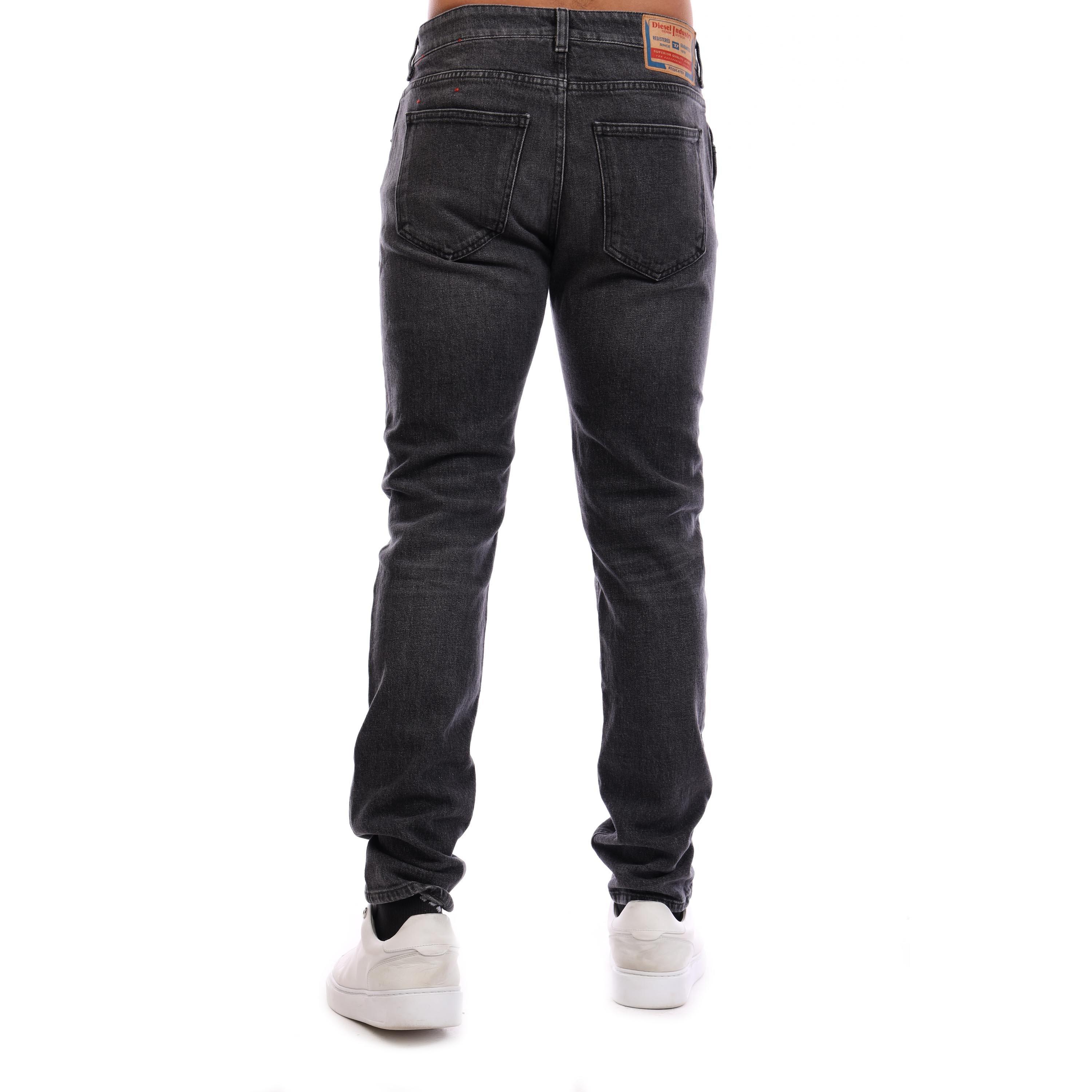 Blk Gry Denim - Diesel - Men's Straight Leg Jeans - 4