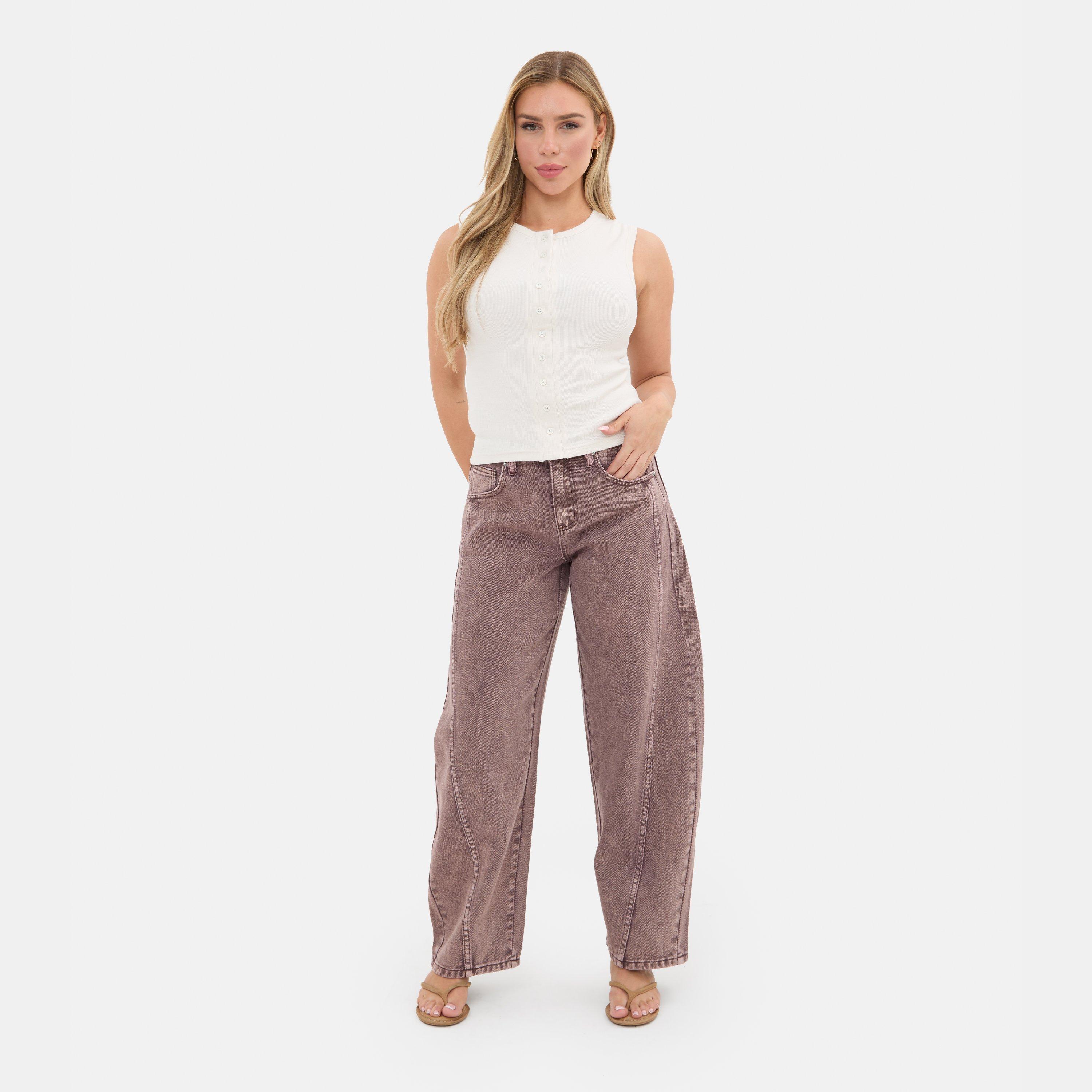 Purple - I Saw It First - Barrel Leg Jean - 1