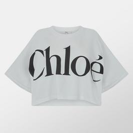 Chloe Cropped Boxy Logo T Shirt