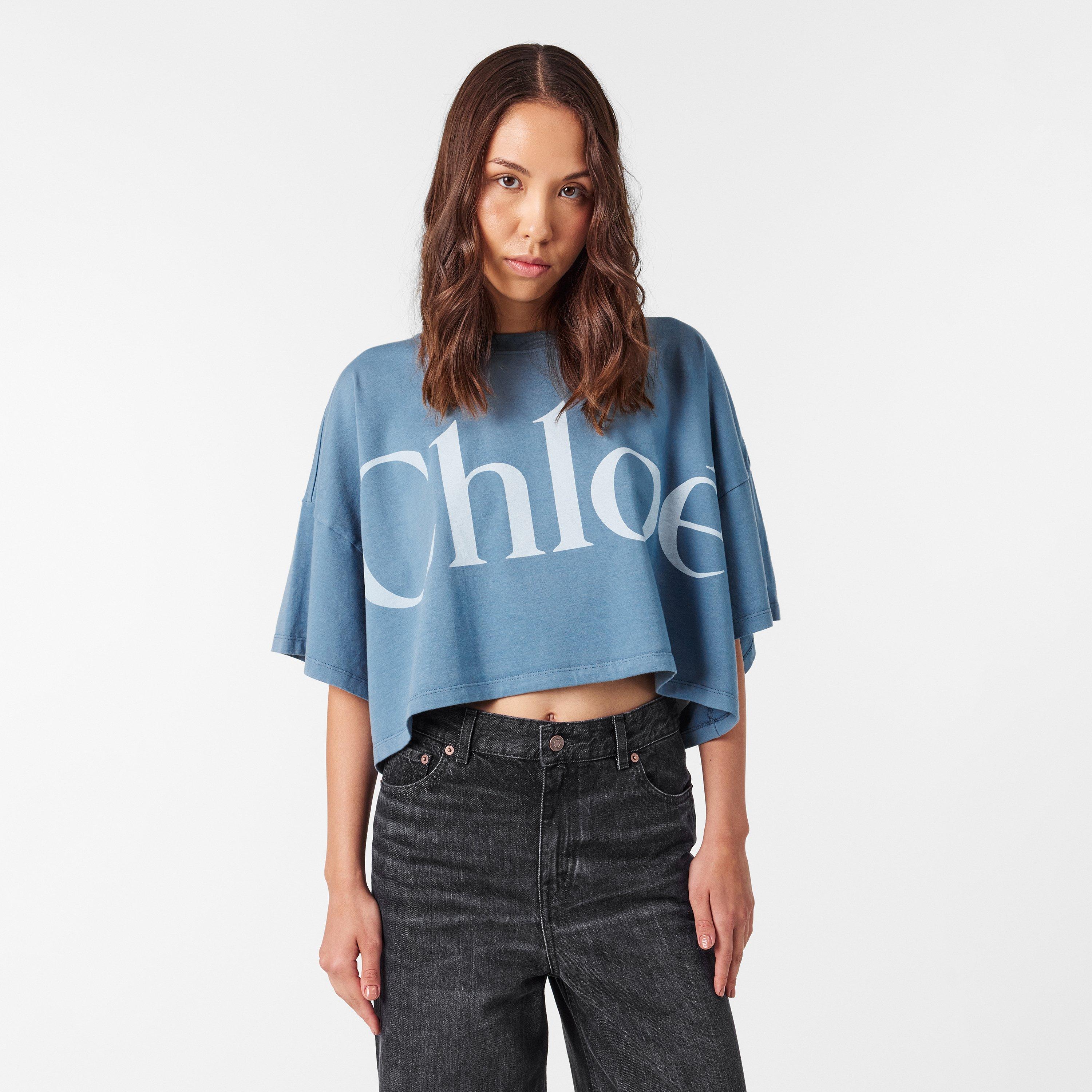 Airy Blue - Chloe - Cropped Boxy Logo T-Shirt - 3