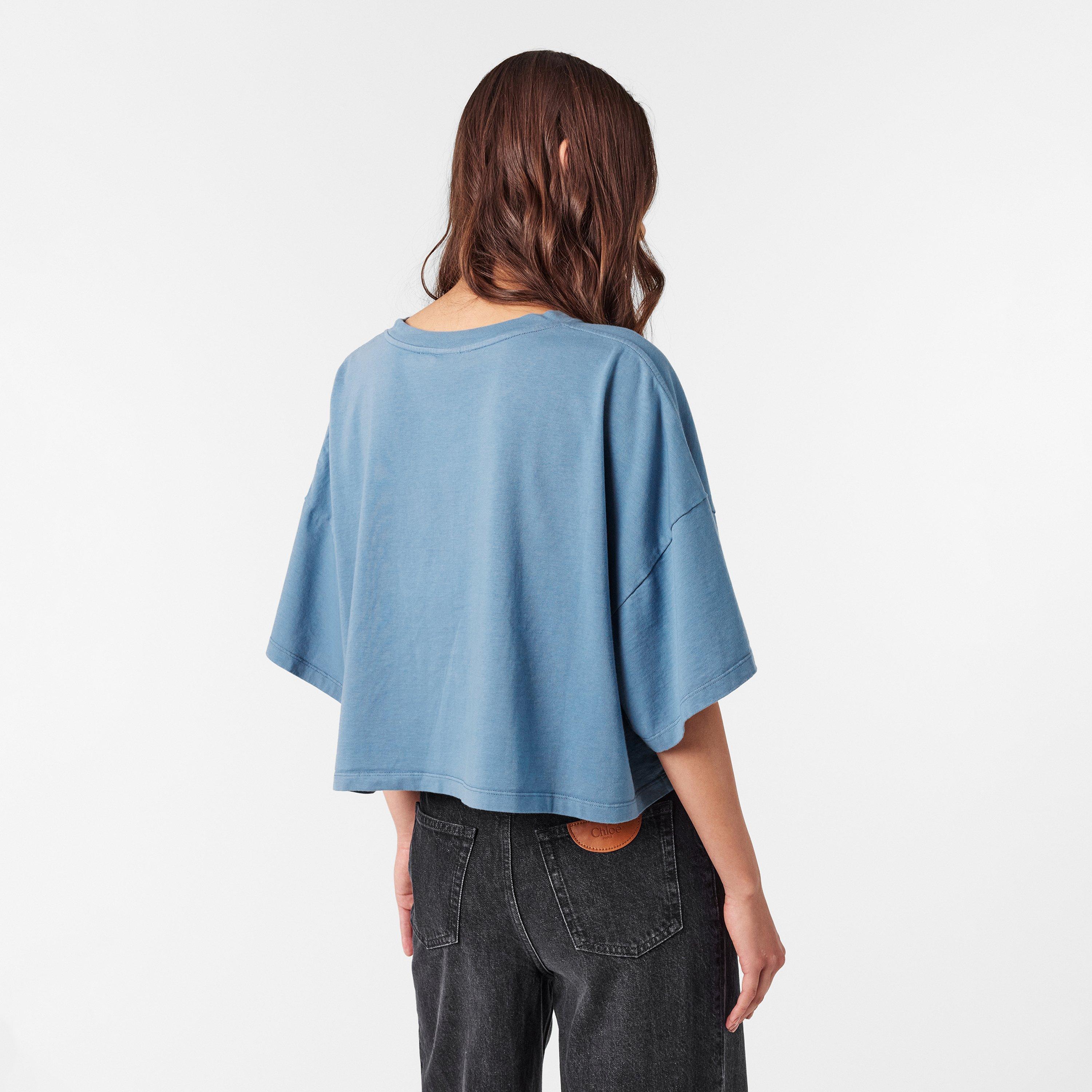 Airy Blue - Chloe - Cropped Boxy Logo T-Shirt - 4