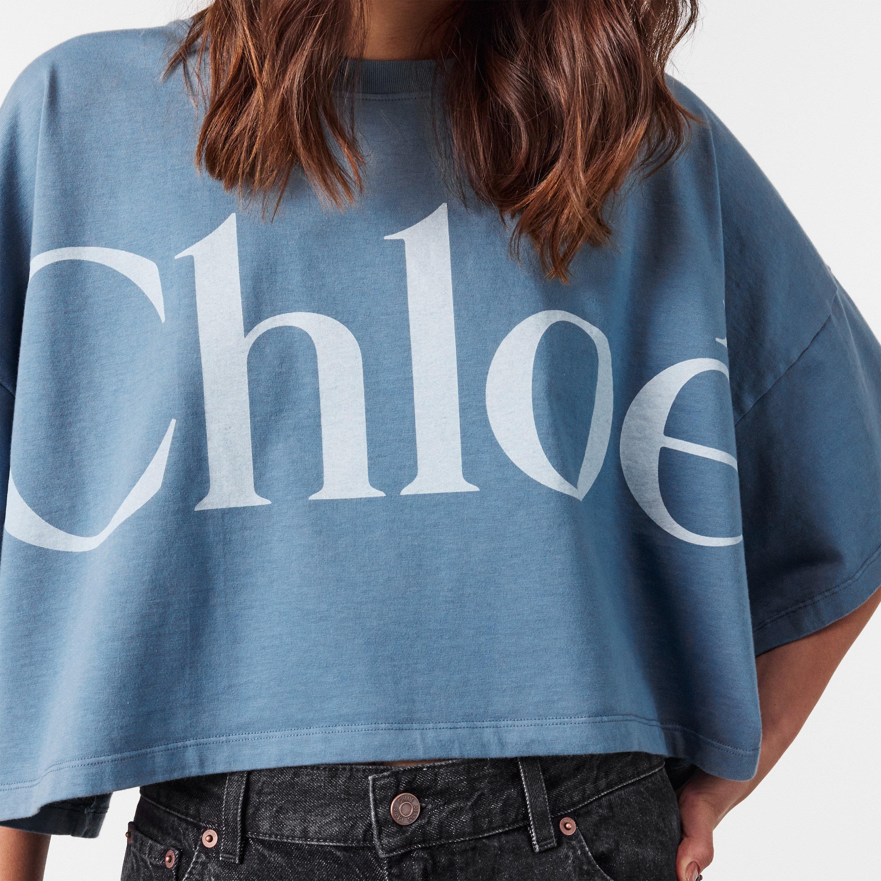 Airy Blue - Chloe - Cropped Boxy Logo T-Shirt - 5