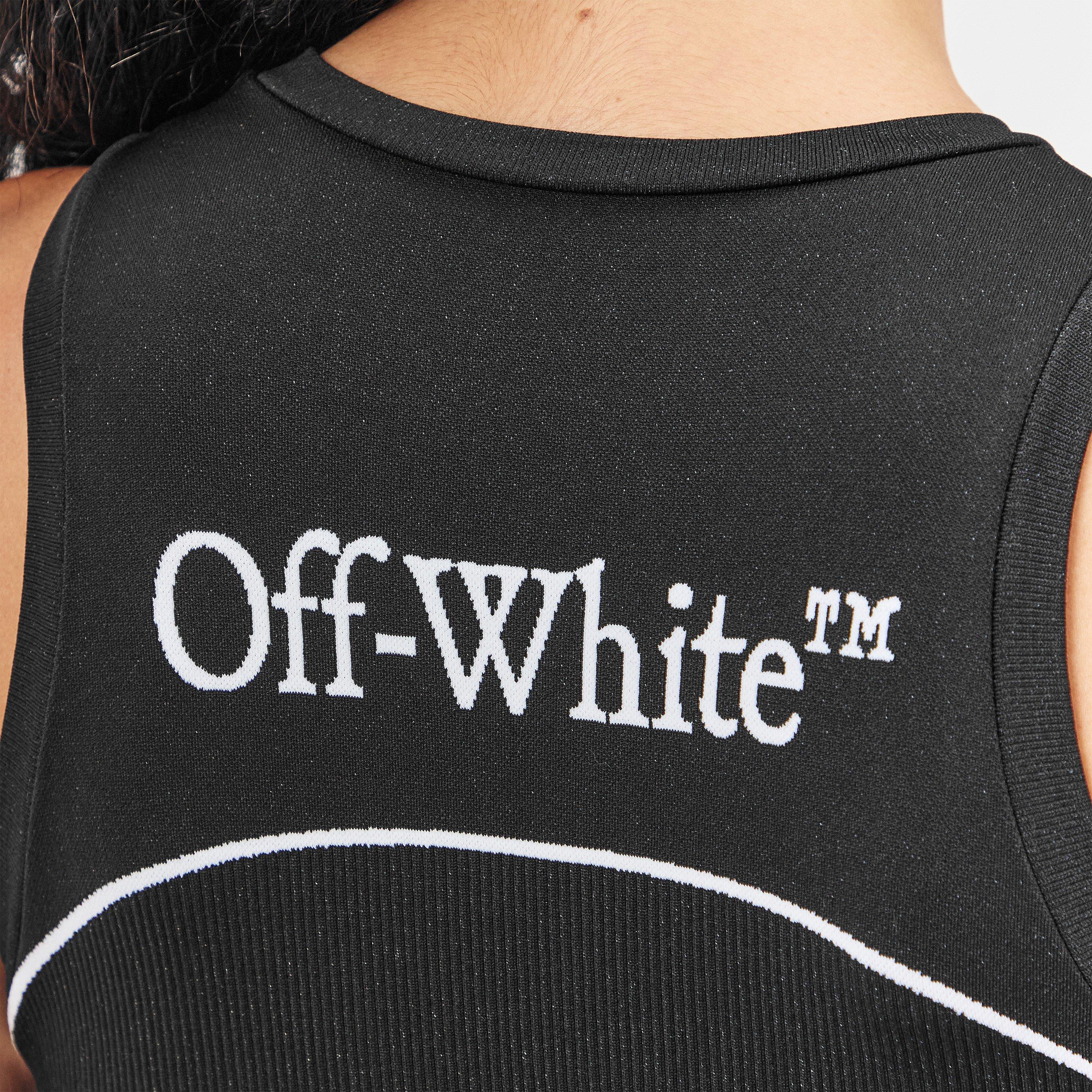 Black - Off White - Women's Seamless Crop Top - 5