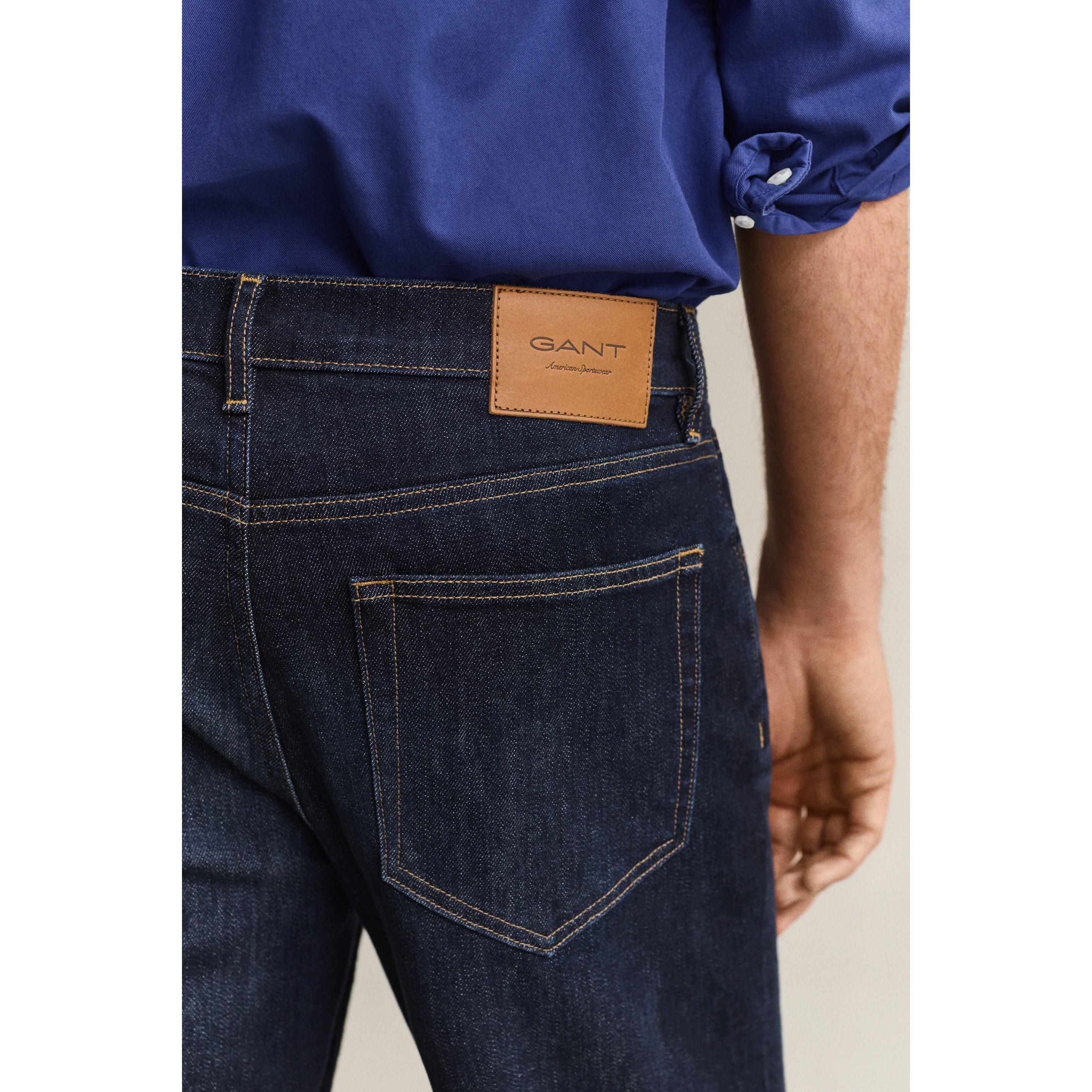 Dark Blue 962 - Gant - Men's Straight Leg Jeans - 5
