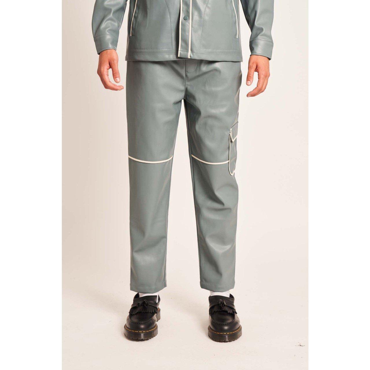 Native Youth Men's Leather Trousers - Grey - 32
