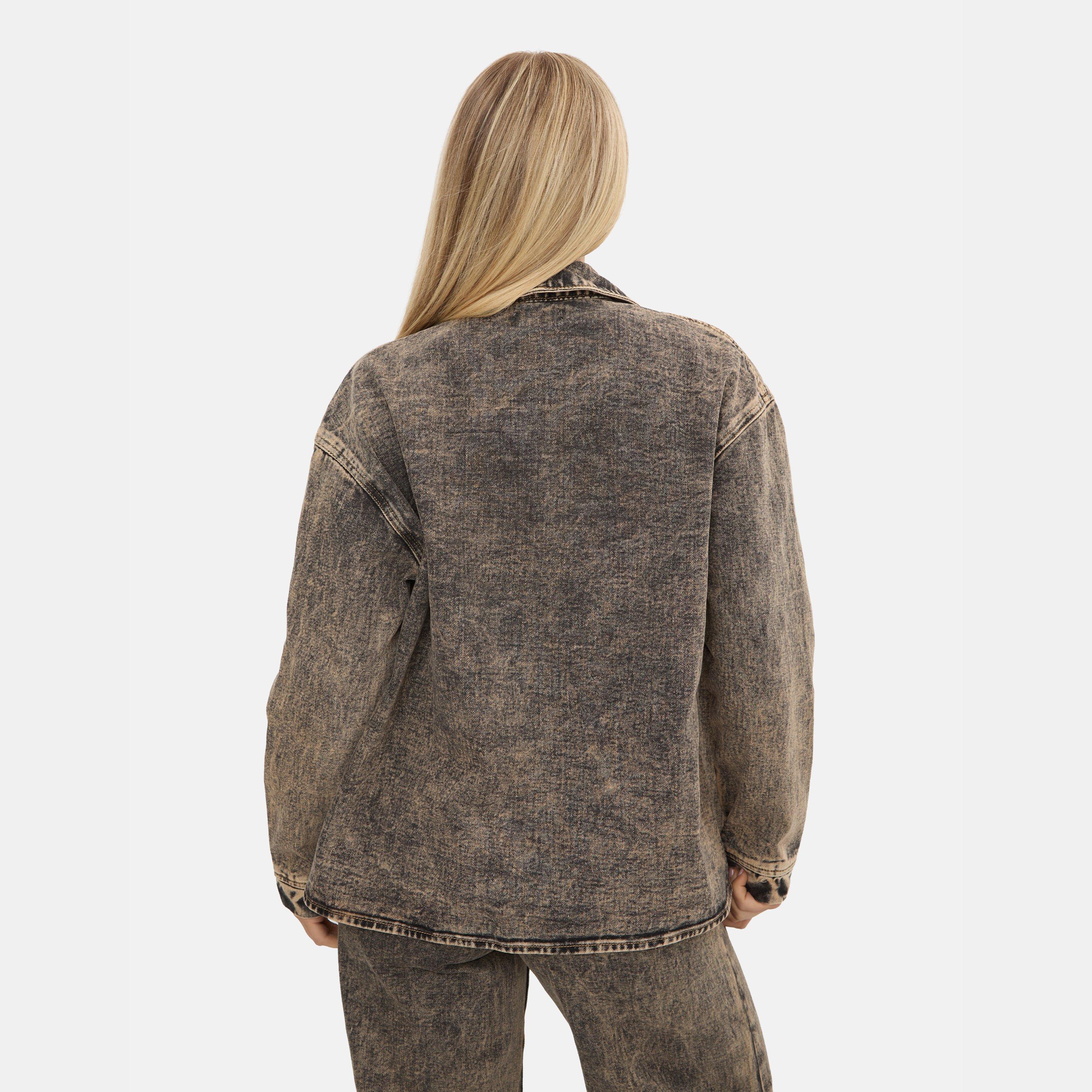 Brown - I Saw It First - Washed Denim Shirt - 2