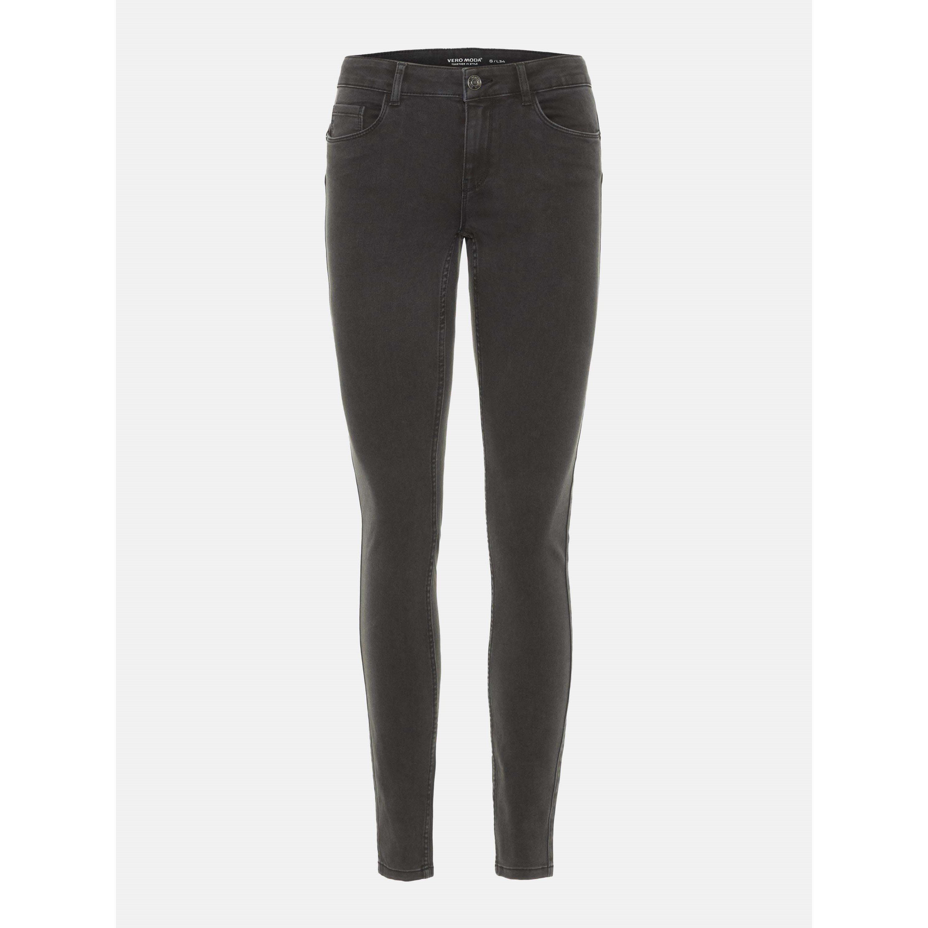 Dark Grey Denim - Vero Moda - Women's Slim Fit Jeans - 1