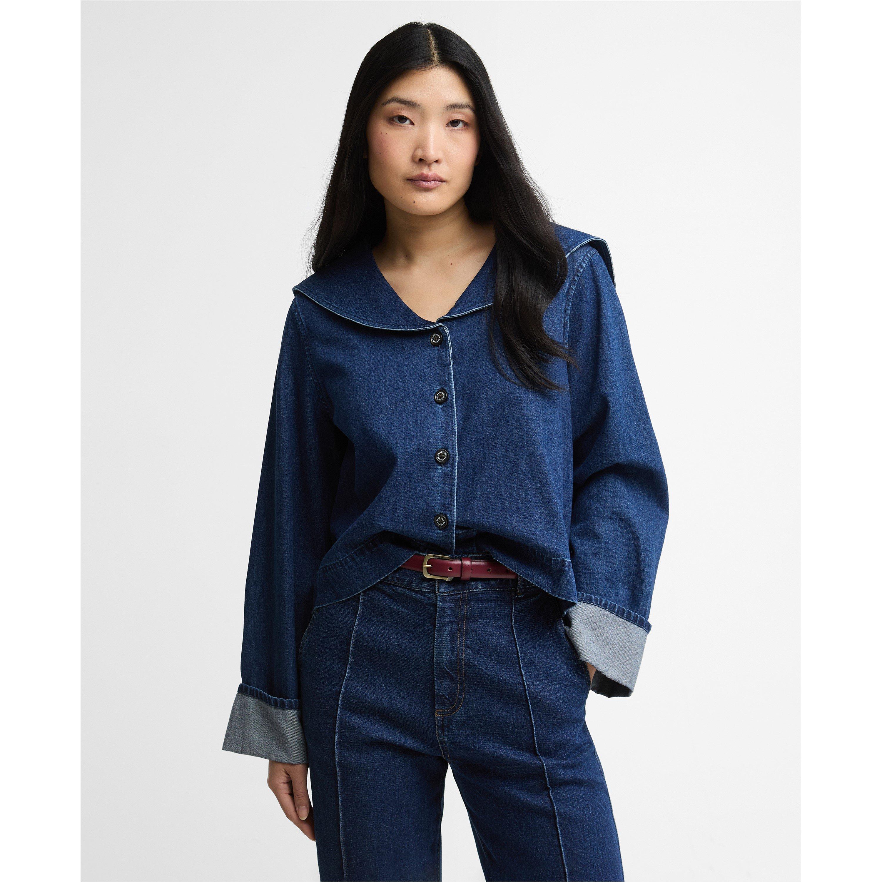 Mid Indigo - Barbour - Women's Long Sleeve Denim Shirt - 2