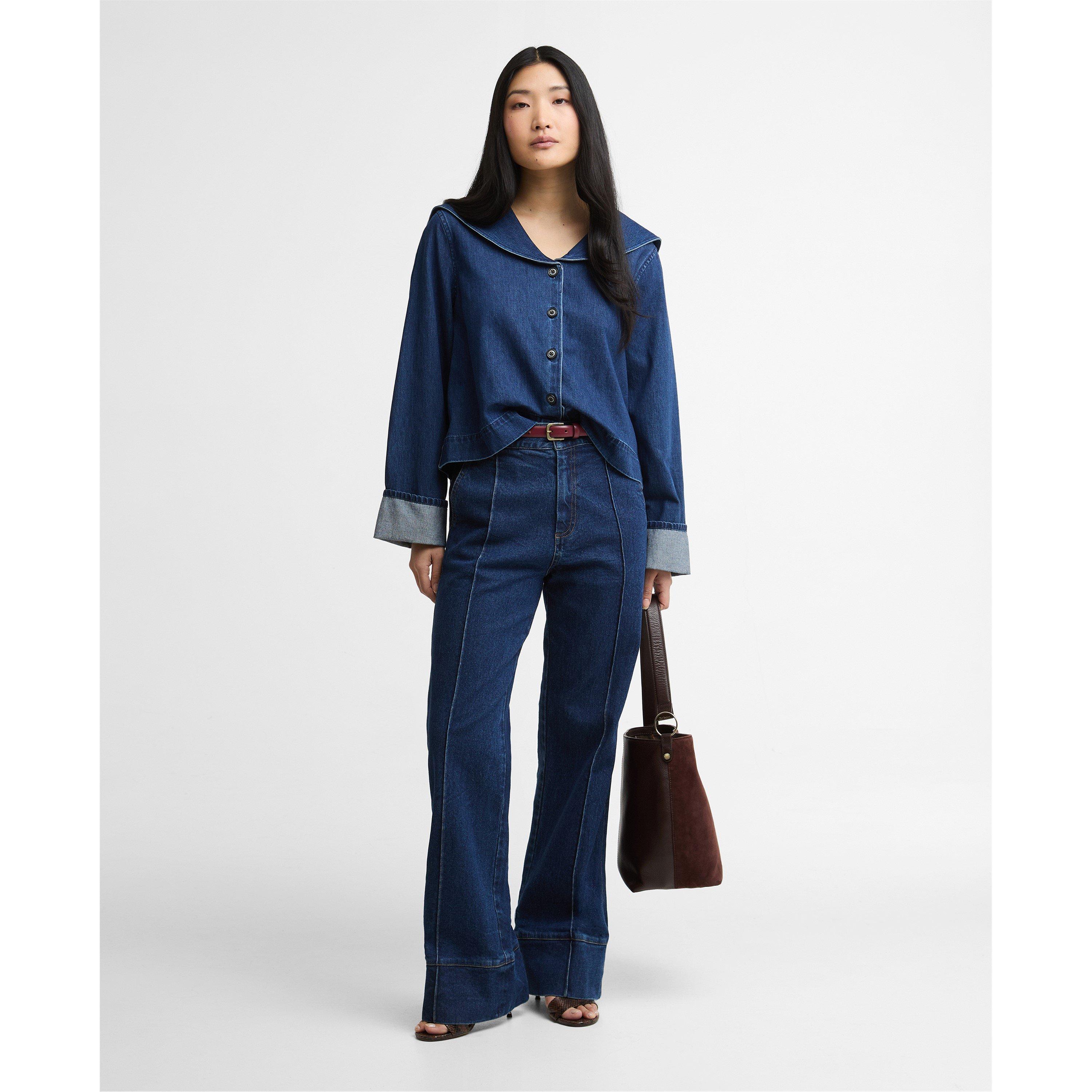 Mid Indigo - Barbour - Women's Long Sleeve Denim Shirt - 6