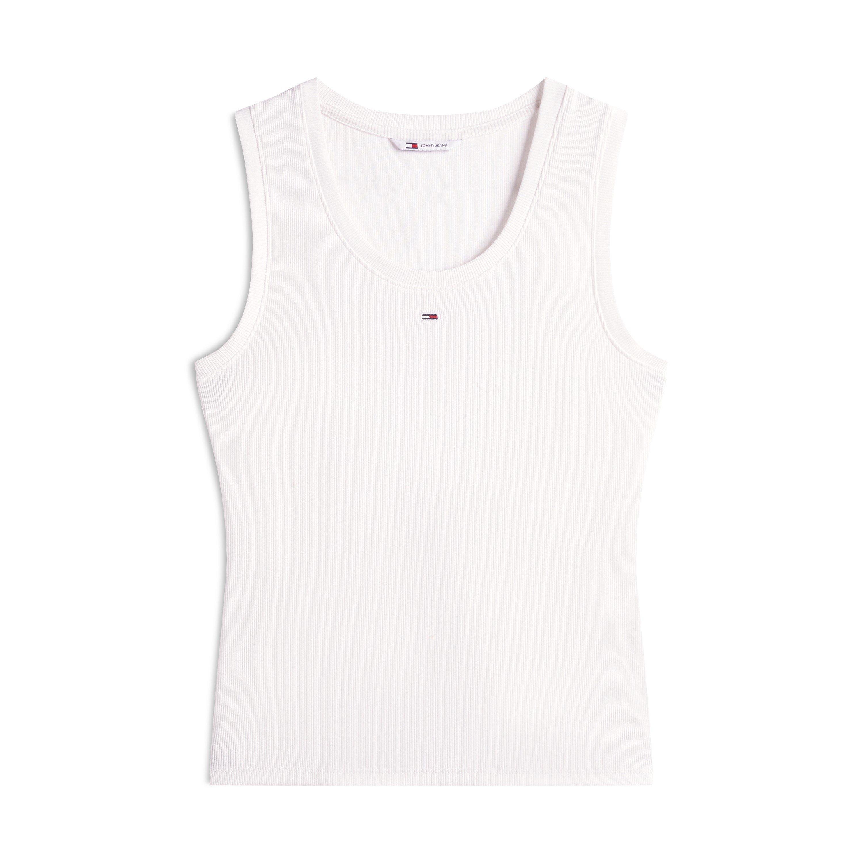 Tommy Jeans Women's Essentials Rib Tank Top - Ecru - 10 (S)