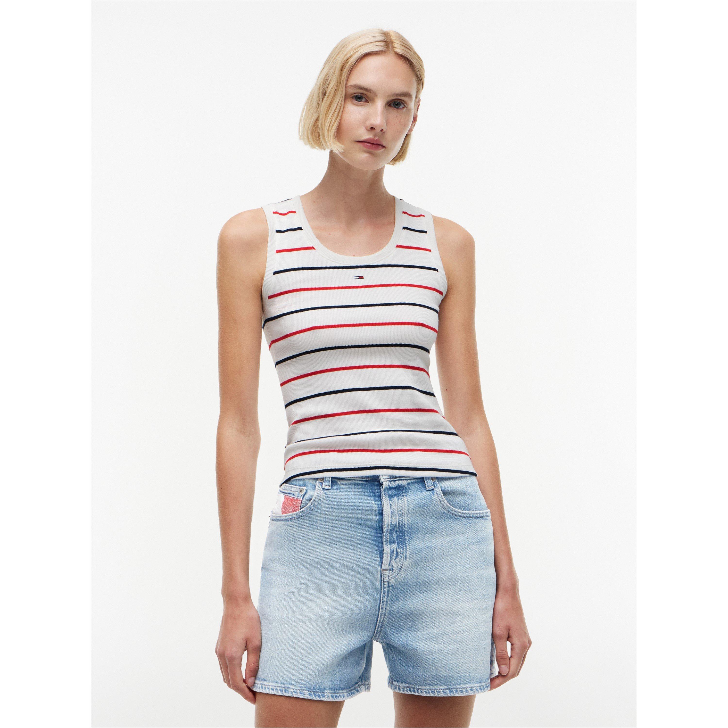 Ecru Stripe - Tommy Jeans - Essentials Rib Tank Top - 2