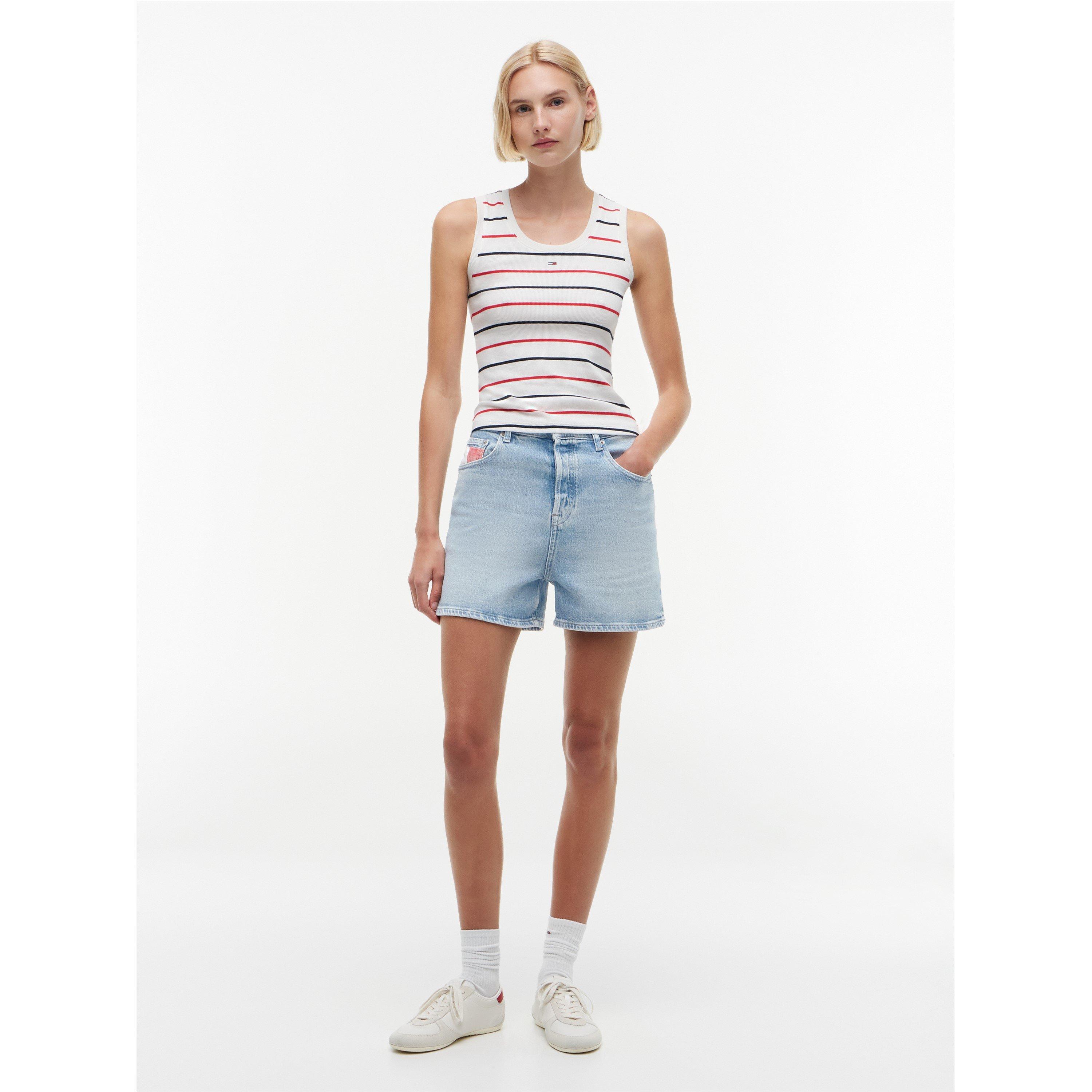 Ecru Stripe - Tommy Jeans - Essentials Rib Tank Top - 4