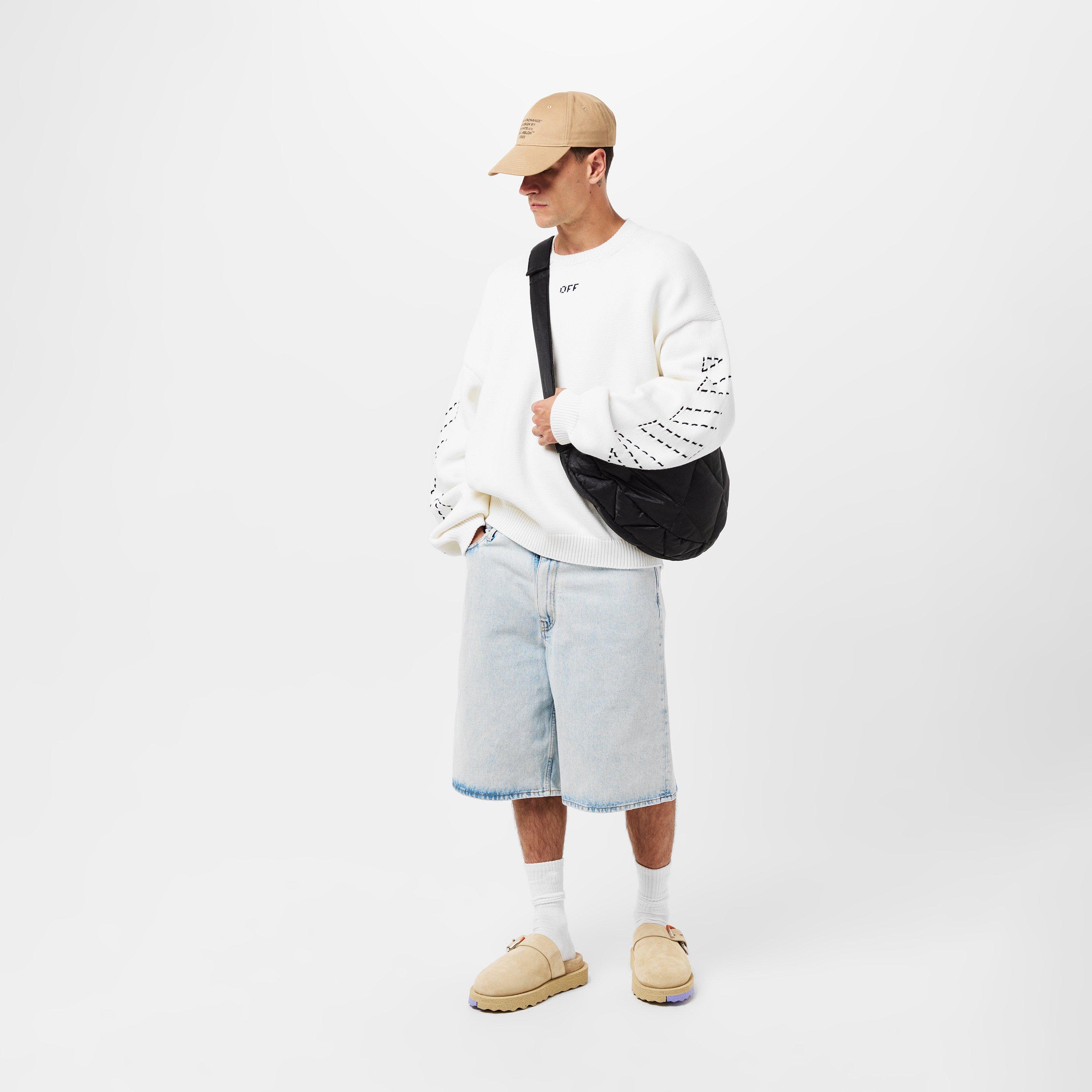 Blue/White - Off White - Men's Skate Shorts, Iconic Arrow Logo - 6